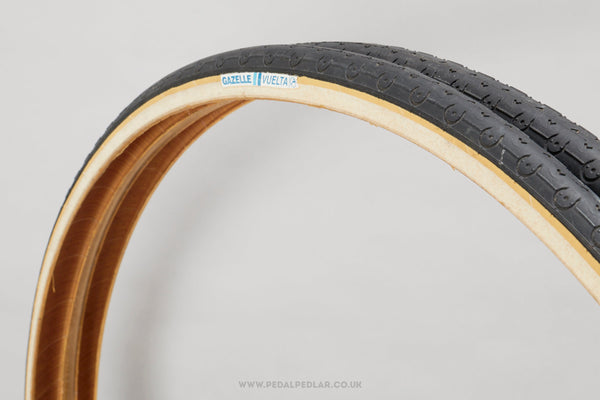 Gazelle Vuelta Black/Skin NOS Vintage 700 x 20c Tyres - Pedal Pedlar - Buy New Old Stock Bike Parts