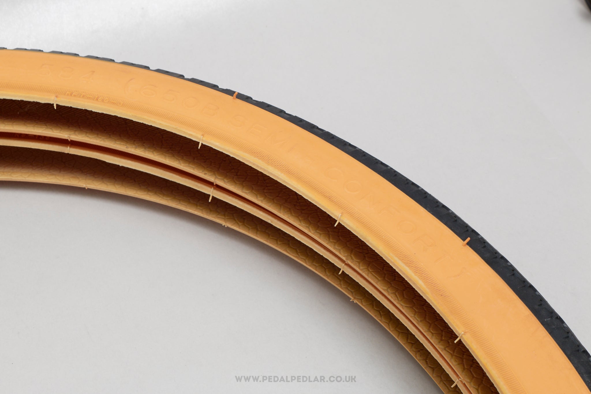 Michelin Semi-Confort Black/Gum NOS Vintage 650B Town/City Tyres - Pedal Pedlar - Buy New Old Stock Bike Parts