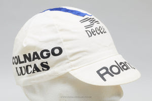 Team Roland-Colnago-Lucas-Decca c.1988 Vintage Cotton Cycling Cap - Pedal Pedlar - Clothing For Sale