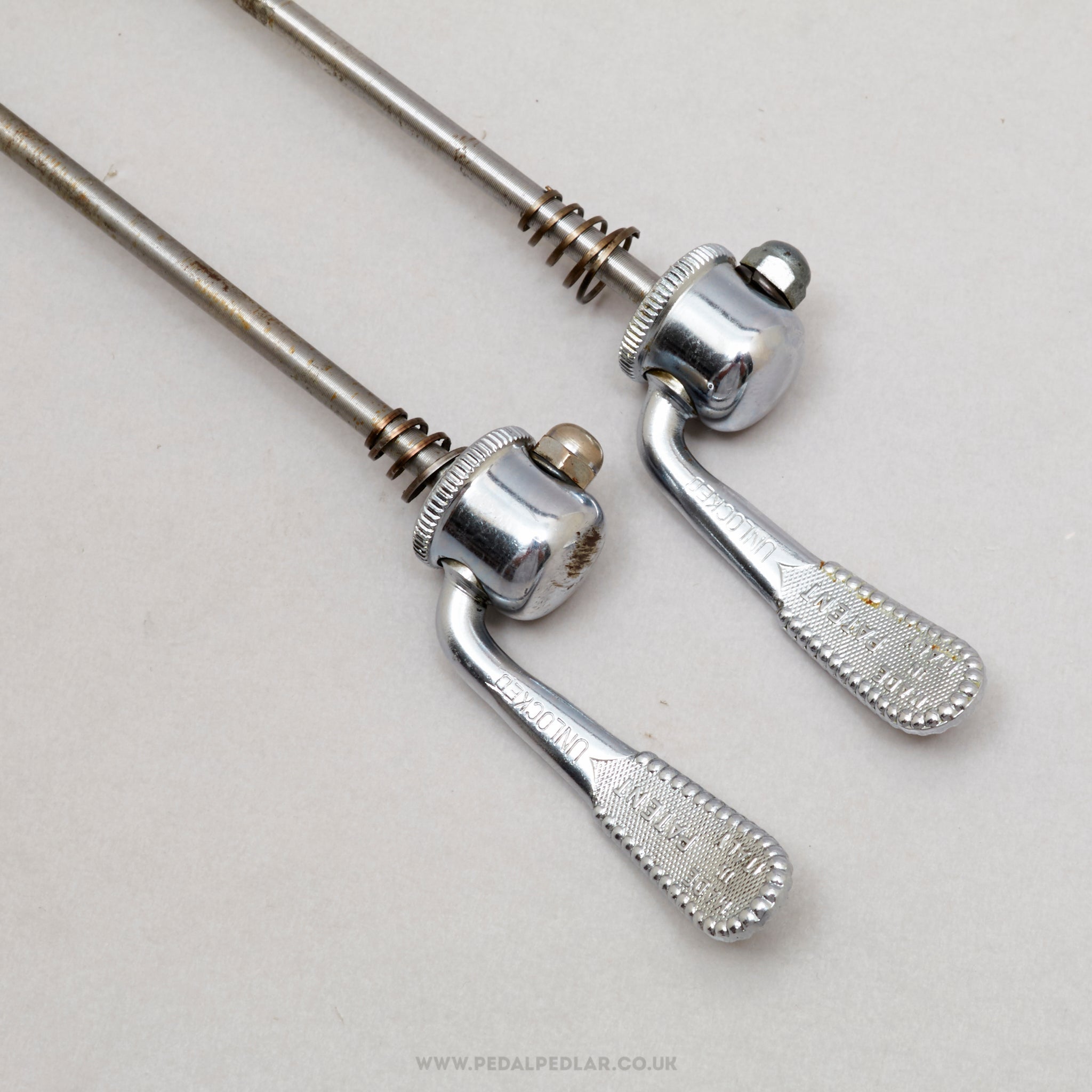 Campagnolo Nuovo/Super Record (1001/3 / 1006/8) Vintage Quick Release Skewers - Pedal Pedlar - Bike Parts For Sale