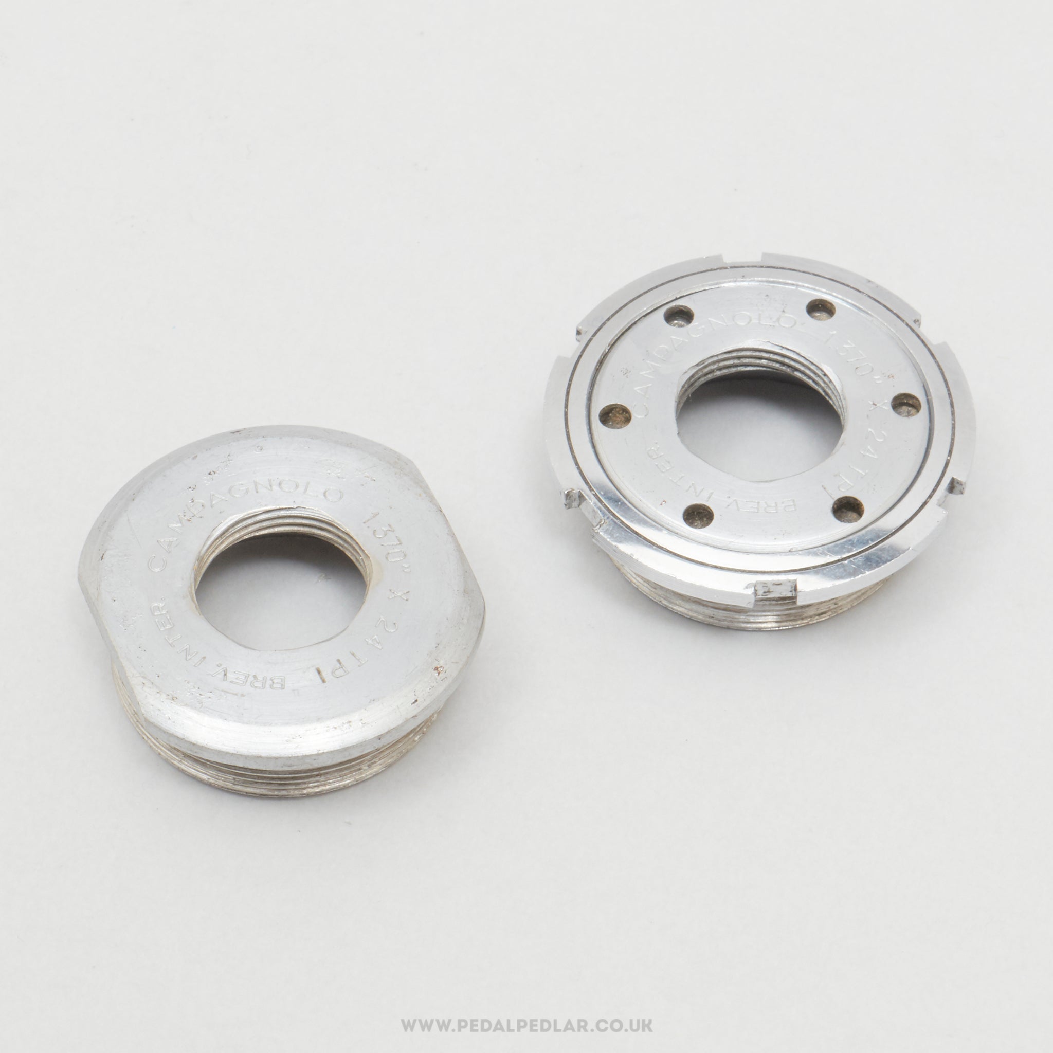 Campagnolo Nuovo Record (745/A / 746/A) Early Version Vintage English Bottom Bracket Cups - Pedal Pedlar - Bike Parts For Sale