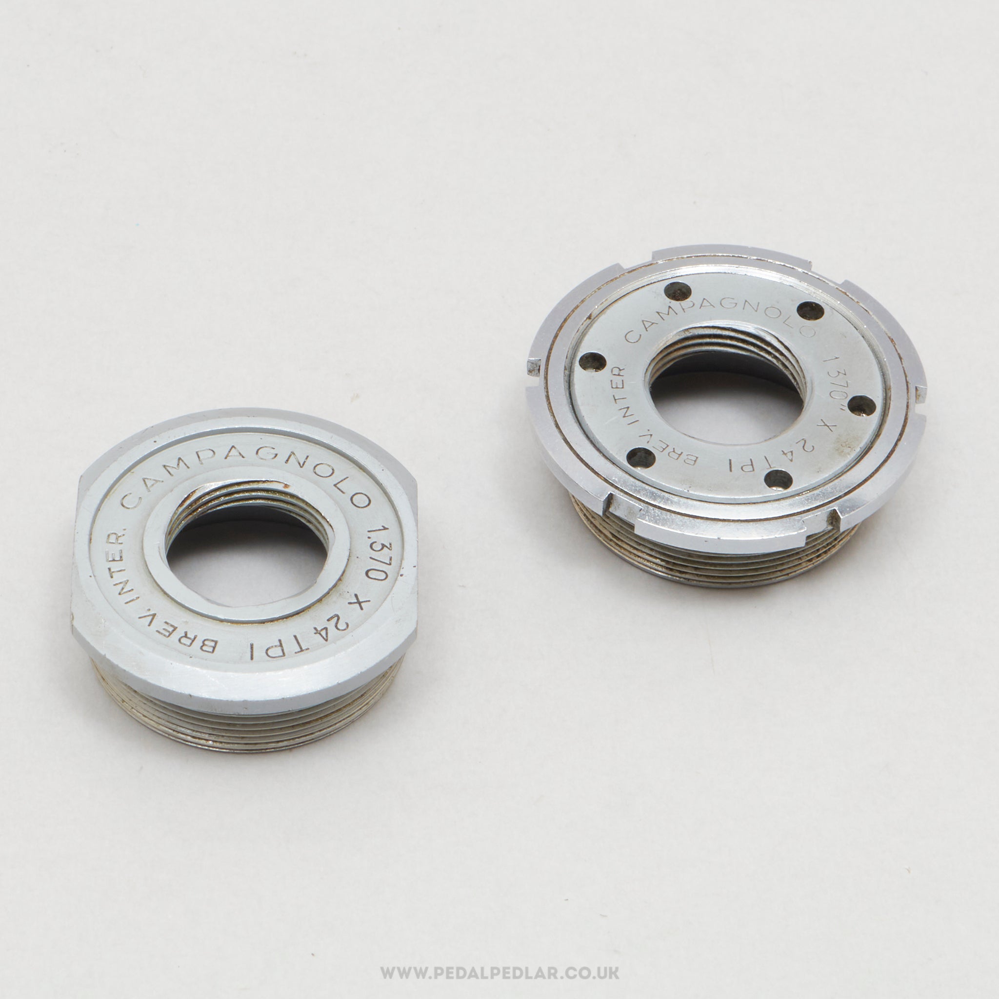 Campagnolo Nuovo Record (745/A / 746/A) Later Version Vintage English Bottom Bracket Cups - Pedal Pedlar - Bike Parts For Sale