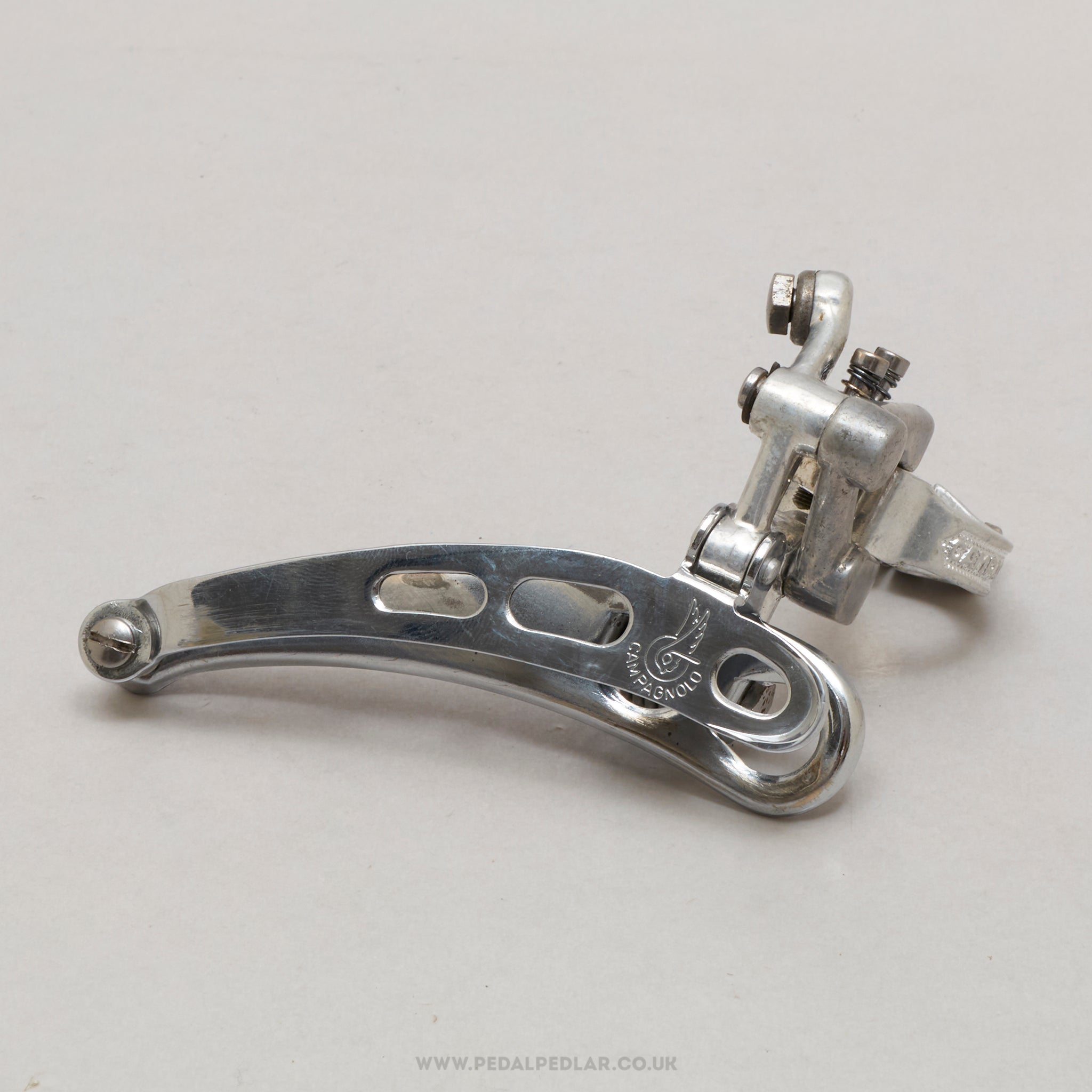 Campagnolo Nuovo/Super Record (1052/NT) 9th Gen 3-Hole Vintage Clamp-On 28.6 mm Front Derailleur - Pedal Pedlar - Bike Parts For Sale