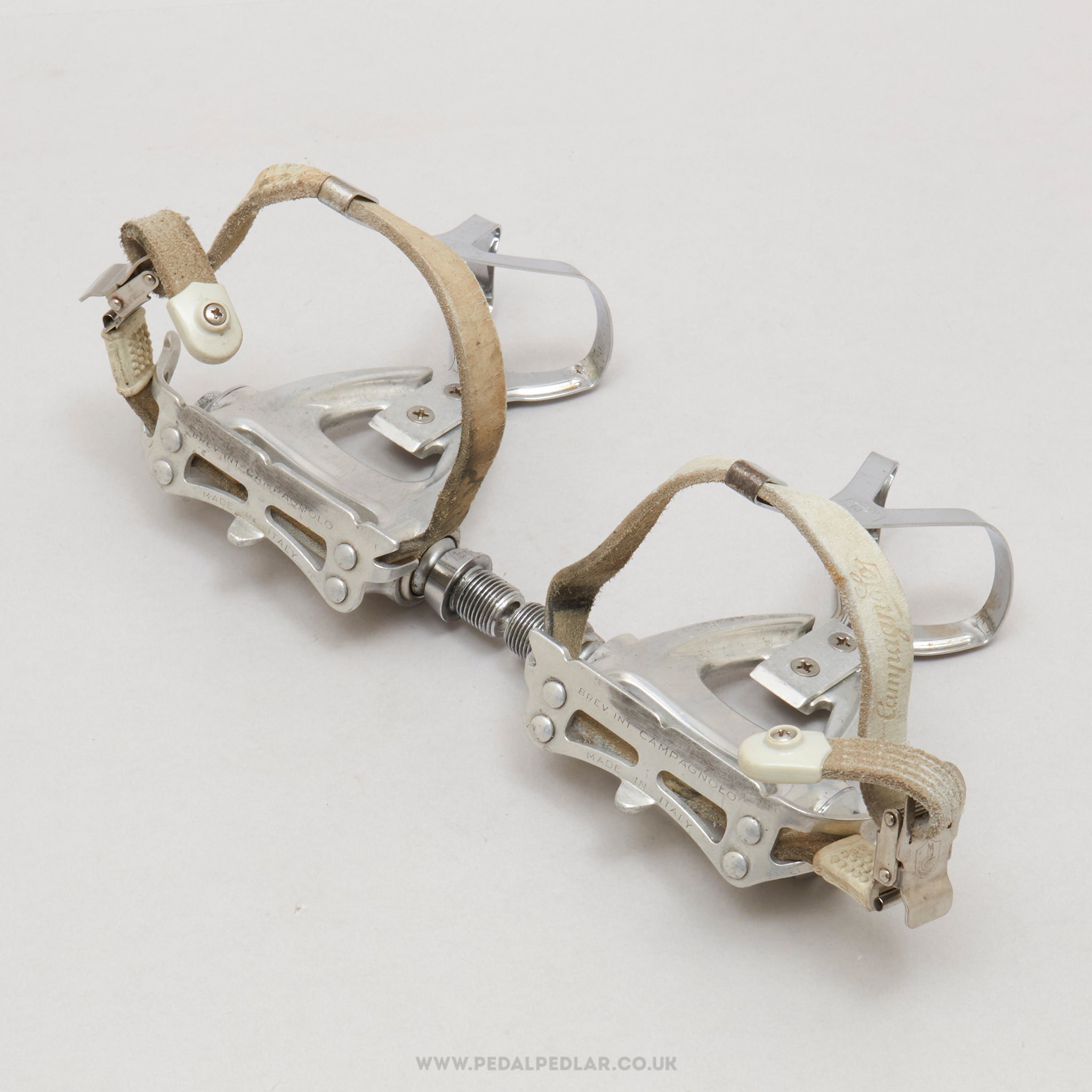 campagnolo pedale chorus Campagnolo Chorus (C600-AM) w) Clips & Straps Vintage Aero Road Pedals