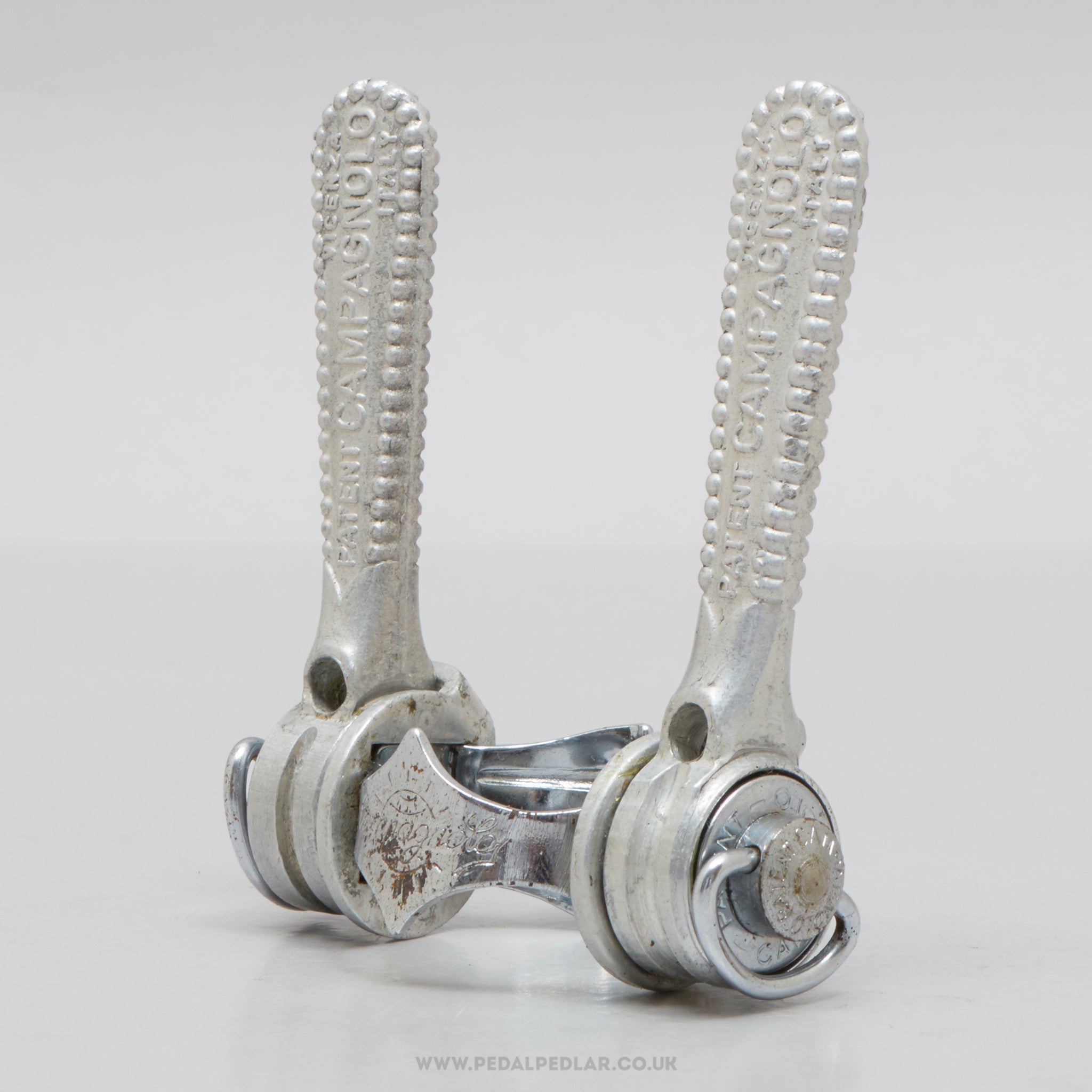 Campagnolo Nuovo/Super Record (1014) Vintage Clamp-On Downtube Shifters - Pedal Pedlar - Bike Parts For Sale