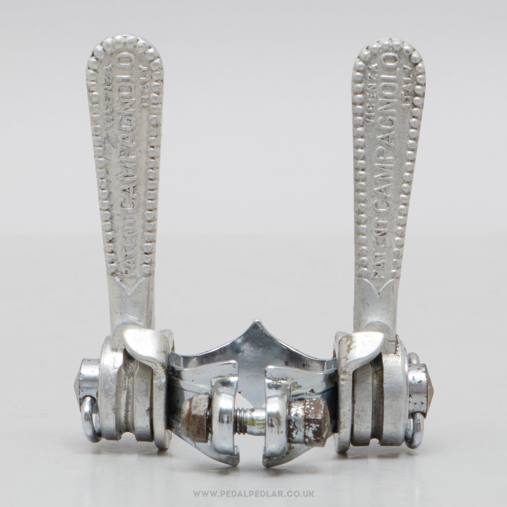 Campagnolo Nuovo/Super Record (1014) Vintage Clamp-On Downtube Shifters - Pedal Pedlar - Bike Parts For Sale