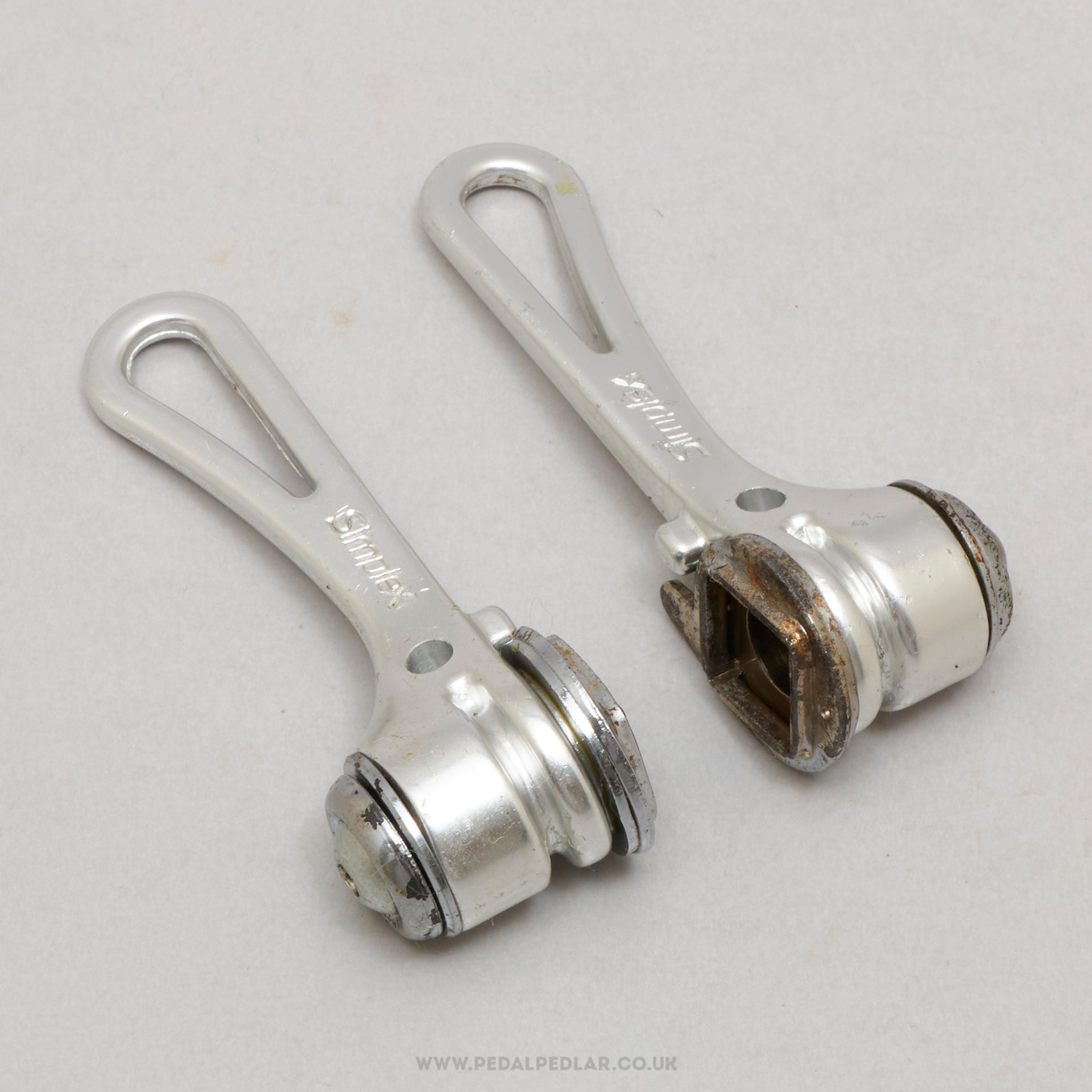 Simplex Super L.J. (SLJ 5068 / 5059) Retrofriction Last Type Vintage Braze-On Downtube Shifters - Pedal Pedlar - Bike Parts For Sale