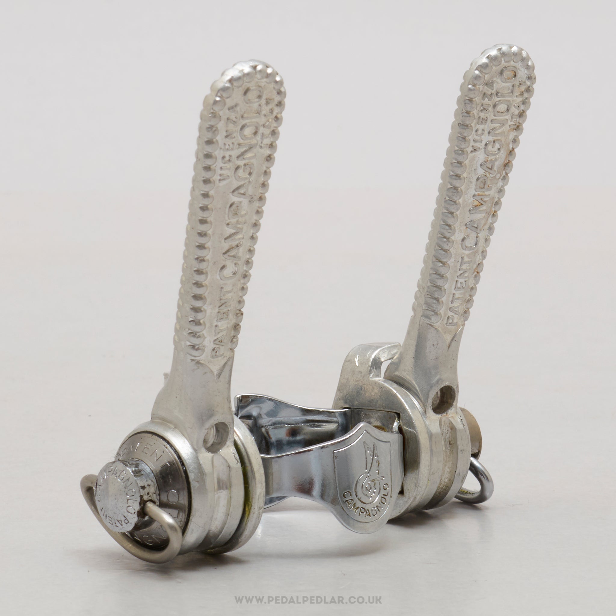 Campagnolo Nuovo/Super Record (1014) Vintage Clamp-On Downtube Shifters - Pedal Pedlar - Bike Parts For Sale