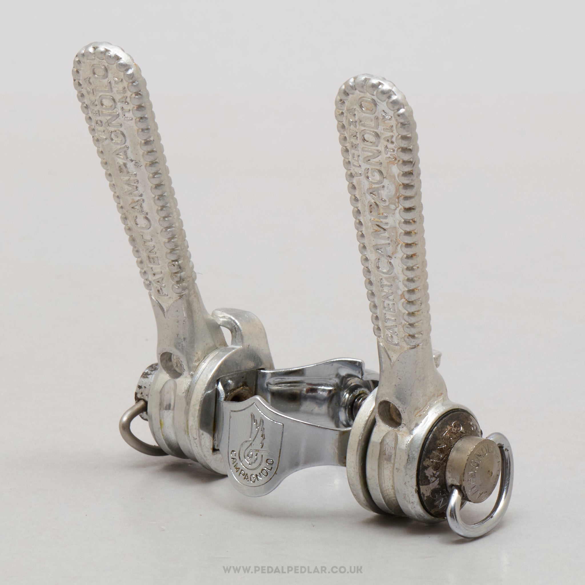 Campagnolo Nuovo/Super Record (1014) Vintage Clamp-On Downtube Shifters - Pedal Pedlar - Bike Parts For Sale