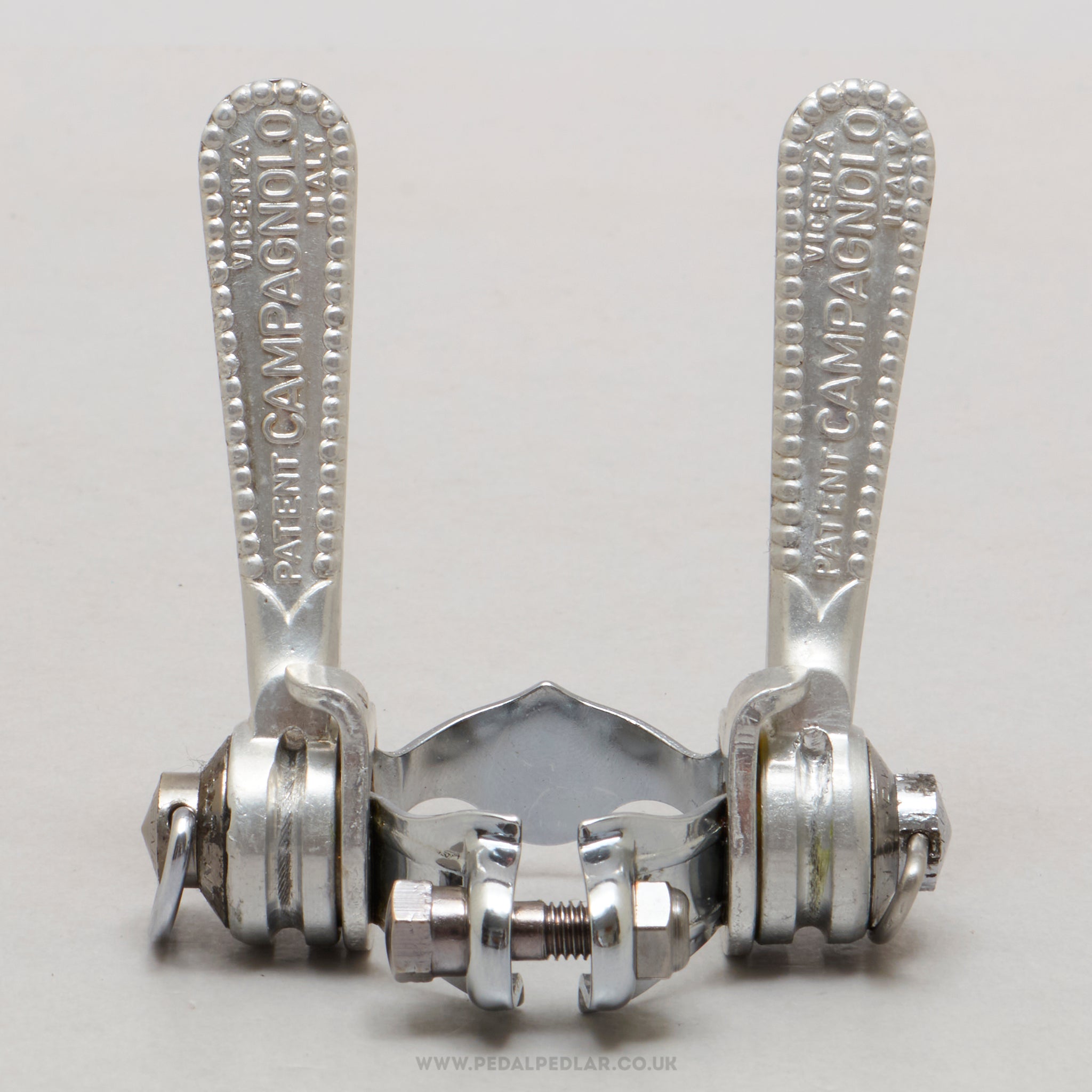 Campagnolo Nuovo/Super Record (1014) Vintage Clamp-On Downtube Shifters - Pedal Pedlar - Bike Parts For Sale