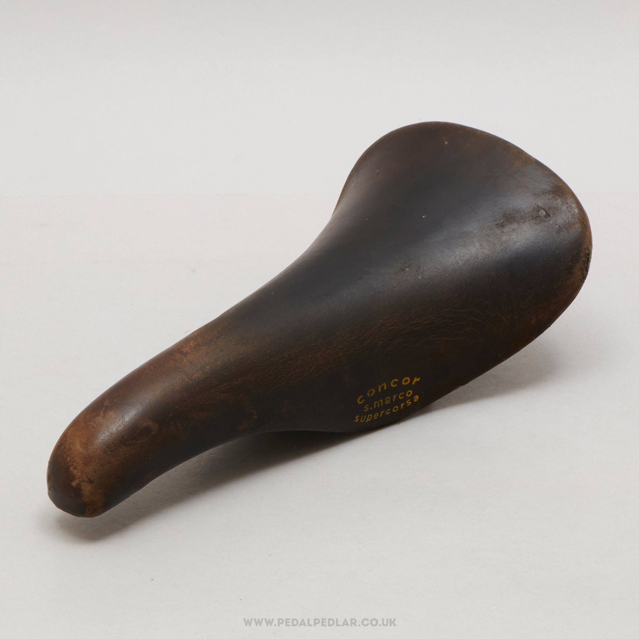 Selle San Marco Concor Supercorsa Vintage Black Leather Saddle - Pedal Pedlar - Bike Parts For Sale