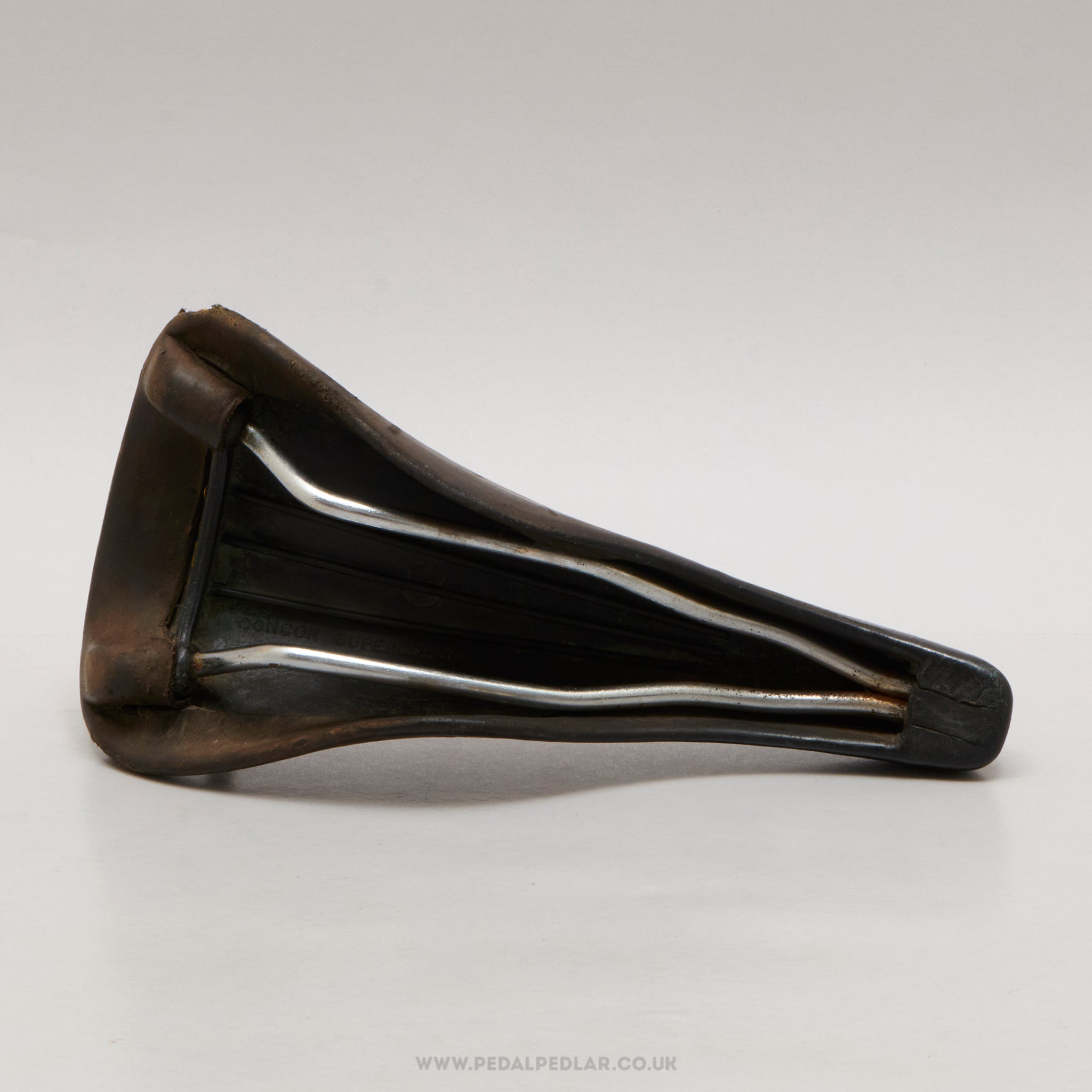 Selle San Marco Concor Supercorsa Vintage Black Leather Saddle - Pedal Pedlar - Bike Parts For Sale