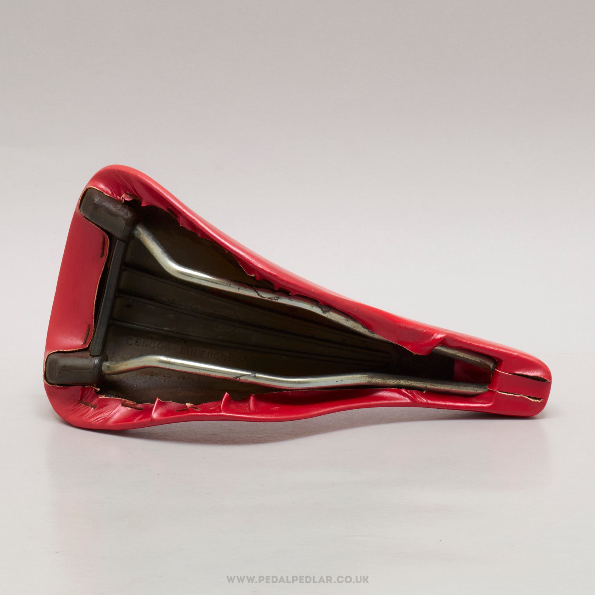 Selle San Marco Concor Supercorsa Vintage Red Leather Saddle - Pedal Pedlar - Bike Parts For Sale