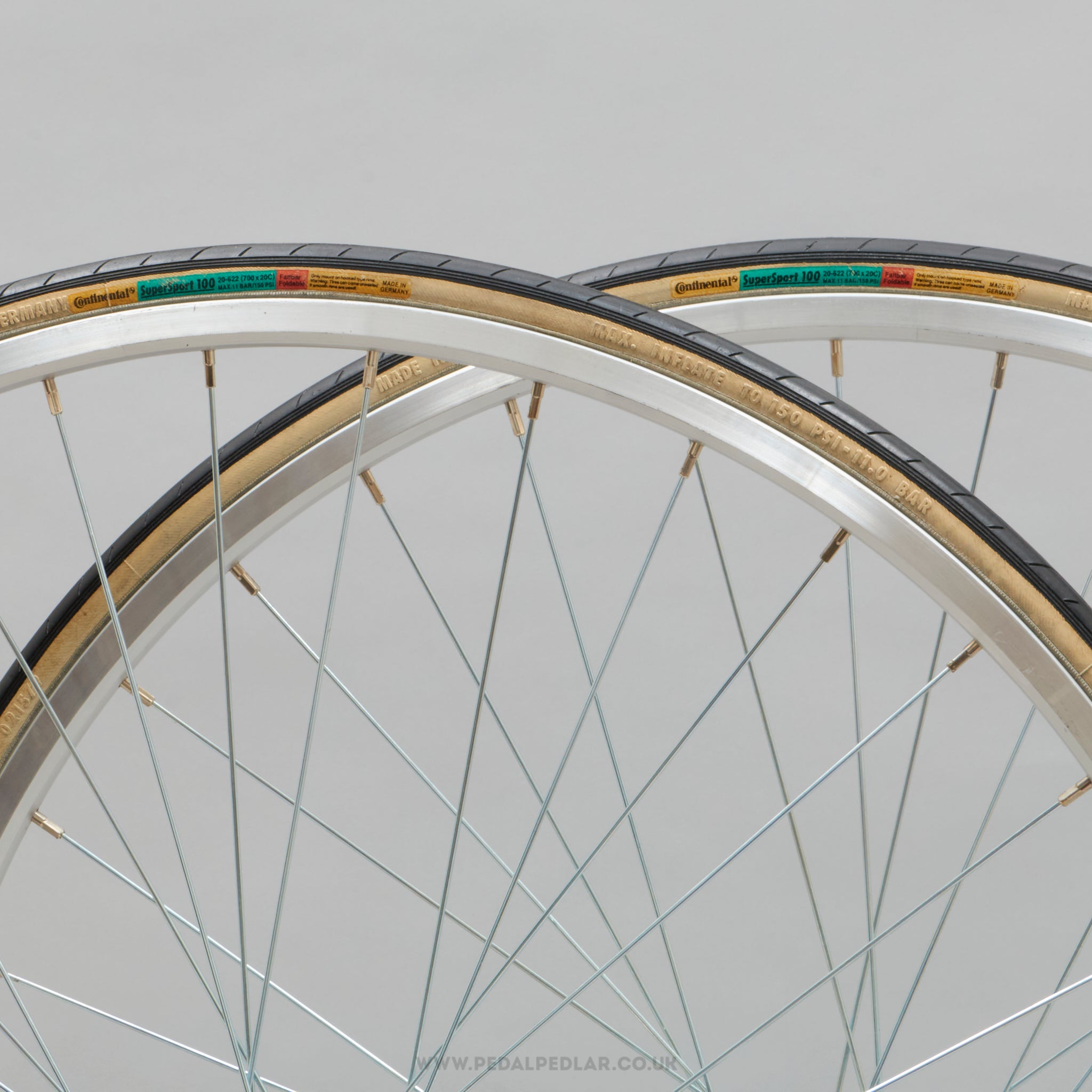 Continental SuperSport 100 Black/Skin Vintage 700 x 20c Folding Tyres - Pedal Pedlar - Bike Parts For Sale