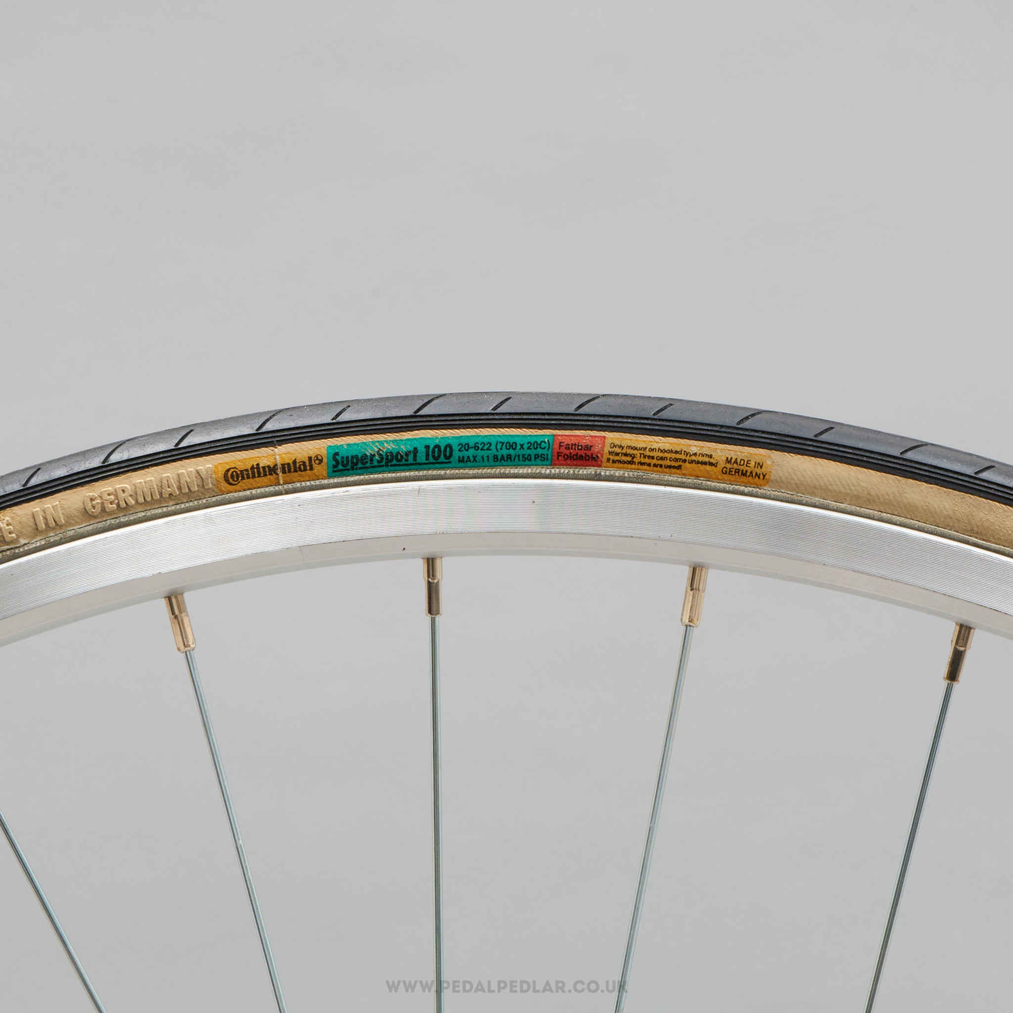 Continental SuperSport 100 Black/Skin Vintage 700 x 20c Folding Tyres - Pedal Pedlar - Bike Parts For Sale