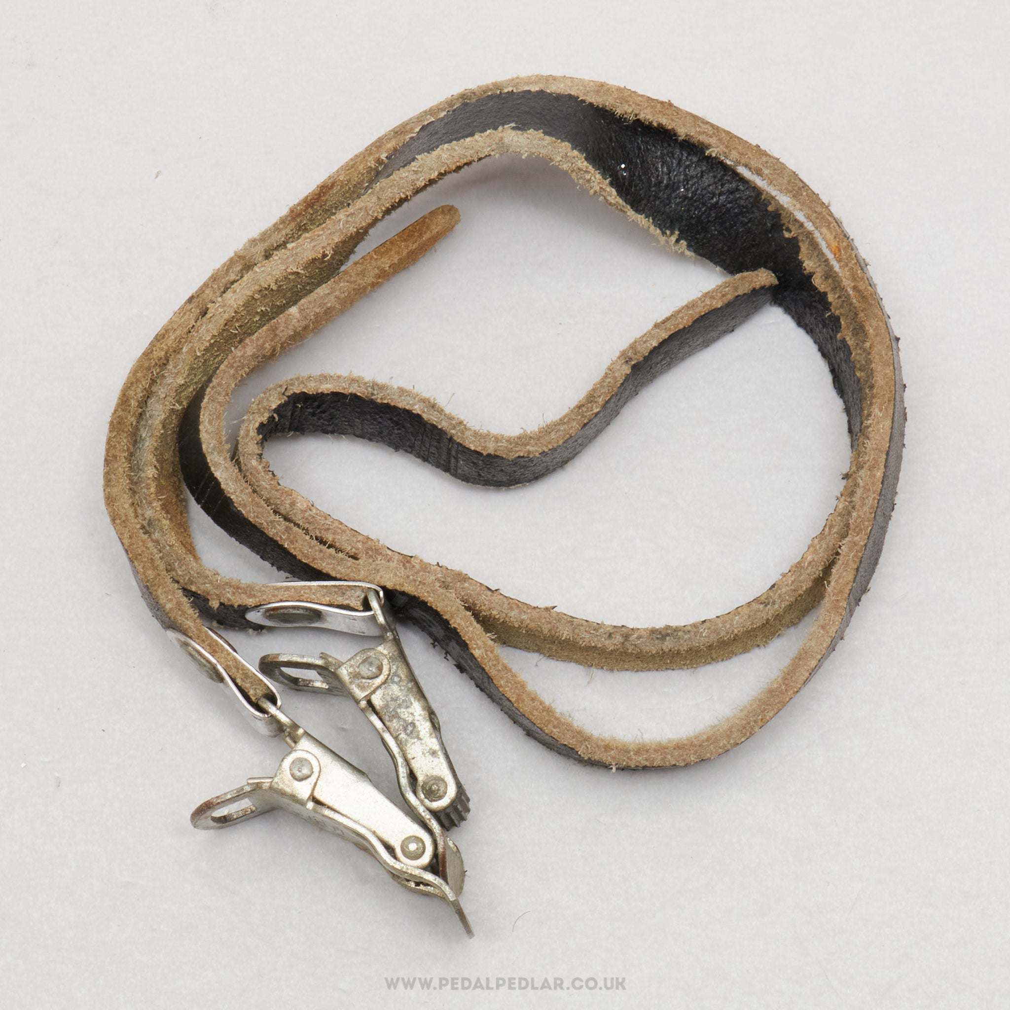 Lapize 511 N Poutrait-Morin Leather Vintage Black Toe Clip Straps - Pedal Pedlar - Bike Parts For Sale