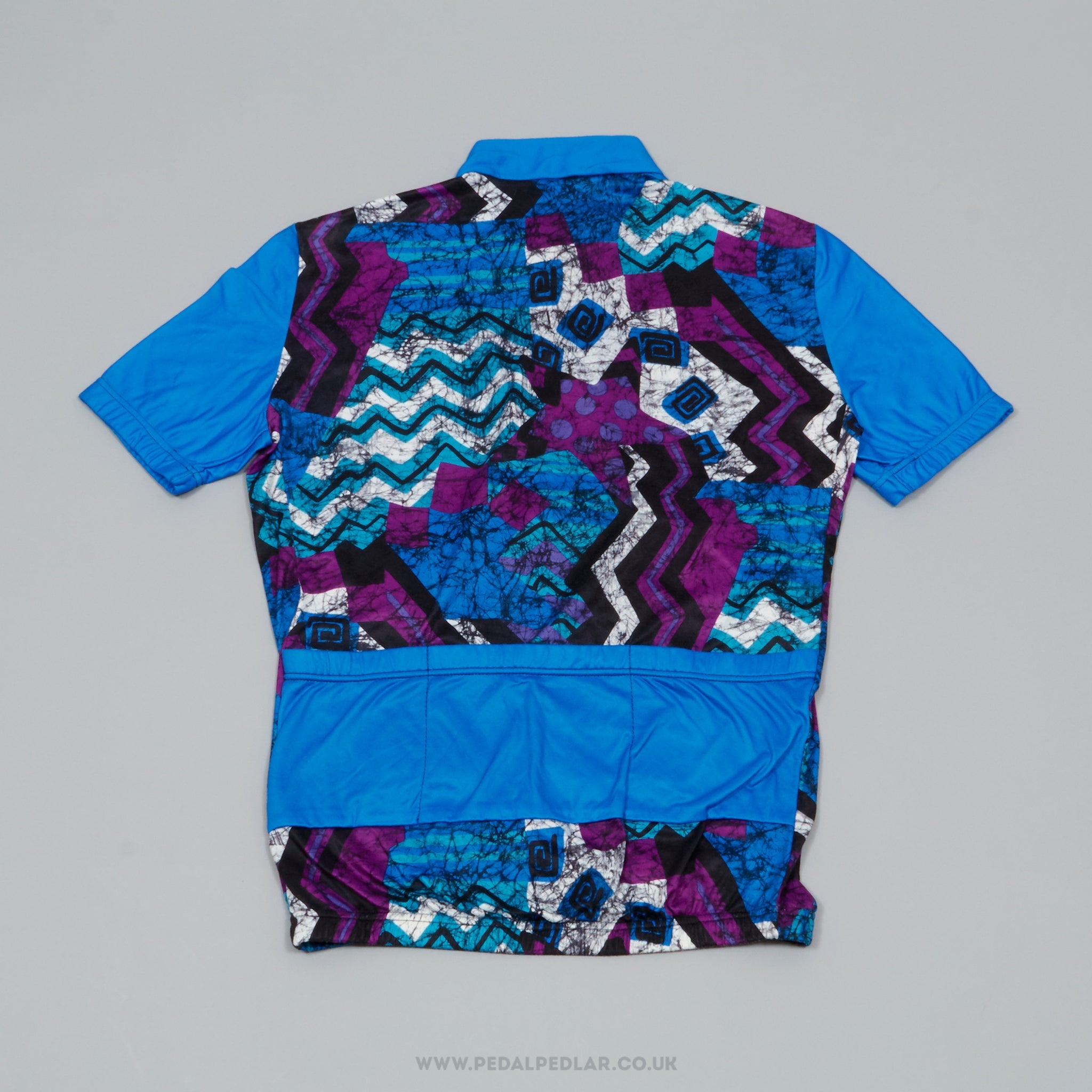 Blue & Purple Abstract Large Vintage Cycling Jersey - Pedal Pedlar - Clothing For Sale