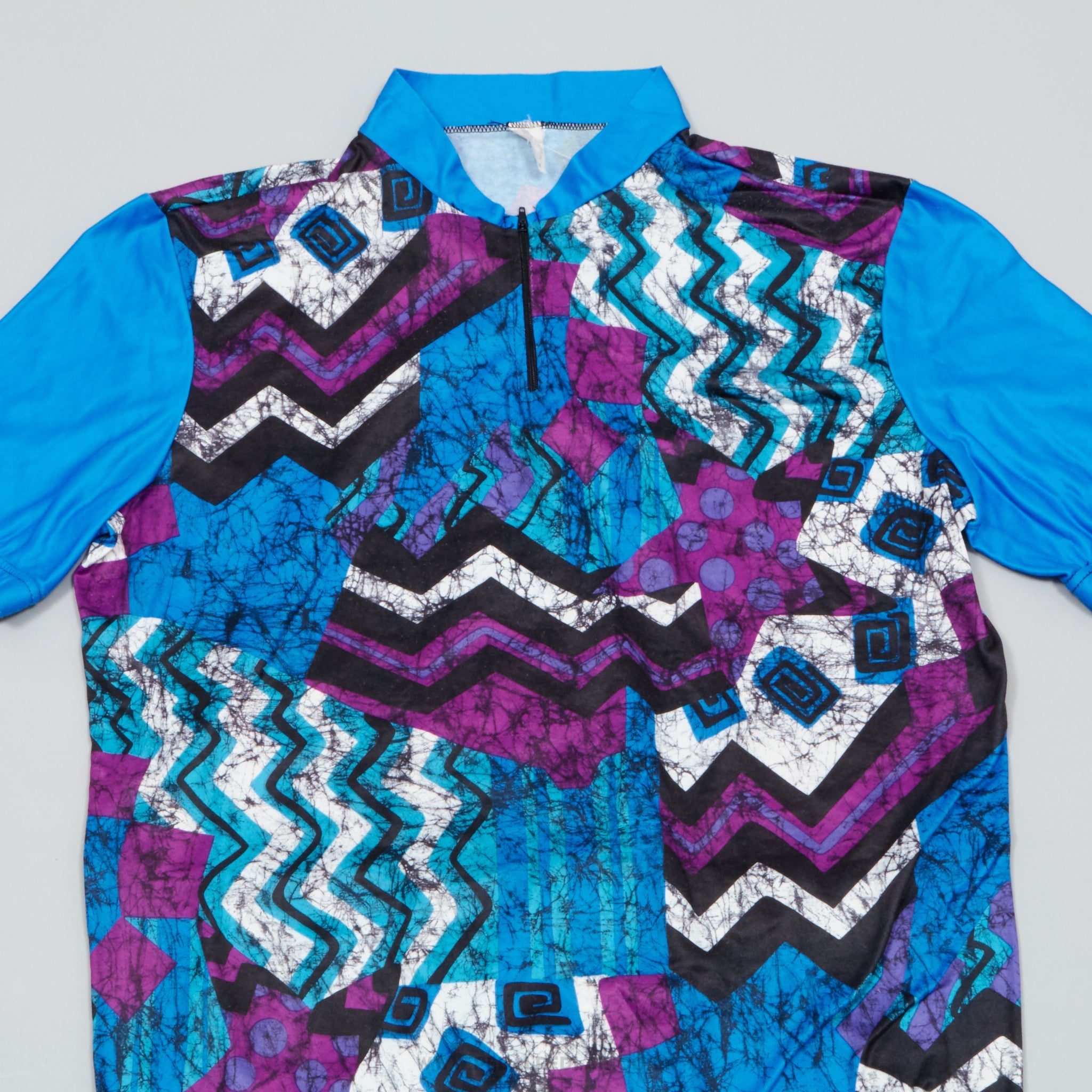 Blue & Purple Abstract Large Vintage Cycling Jersey - Pedal Pedlar - Clothing For Sale