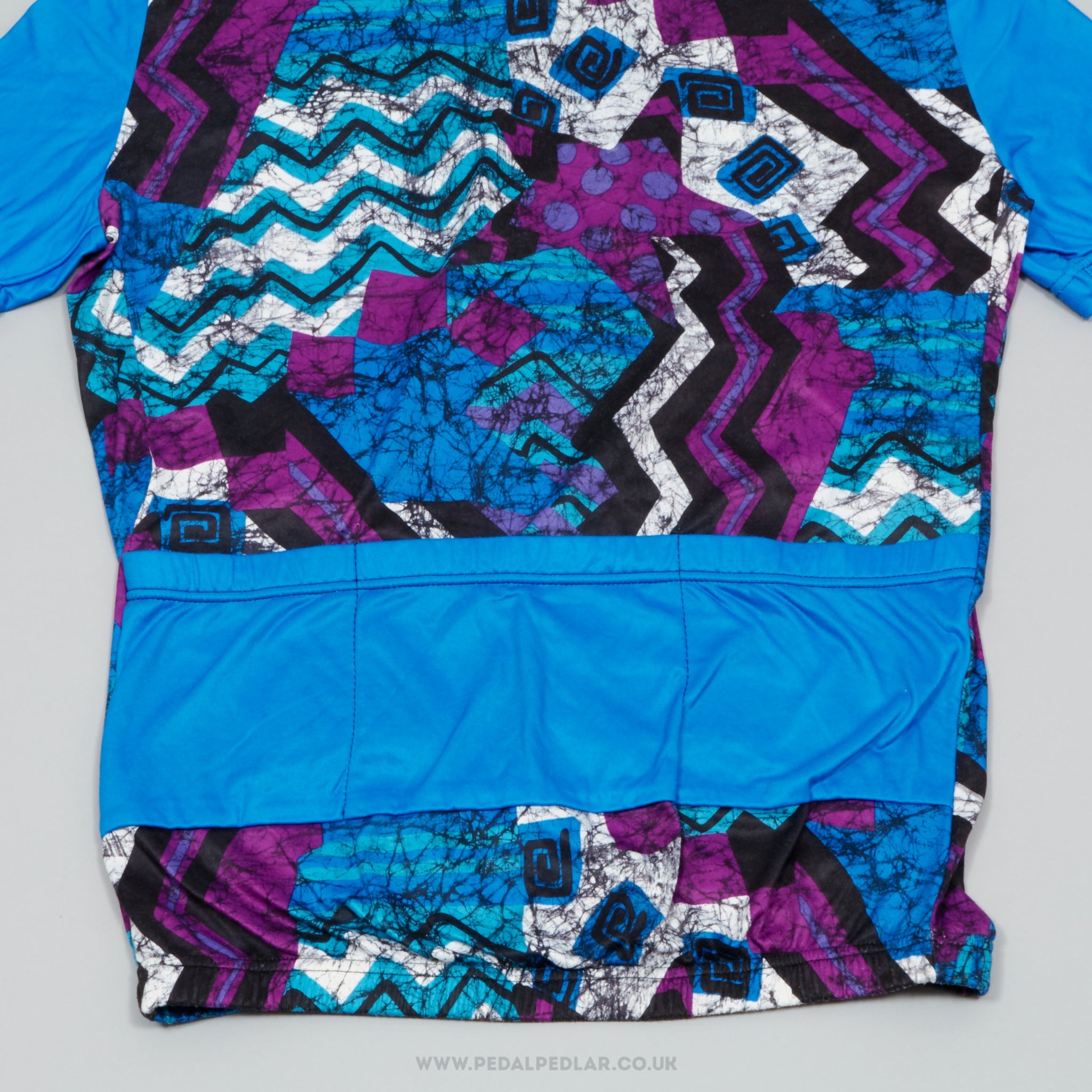 Blue & Purple Abstract Large Vintage Cycling Jersey - Pedal Pedlar - Clothing For Sale