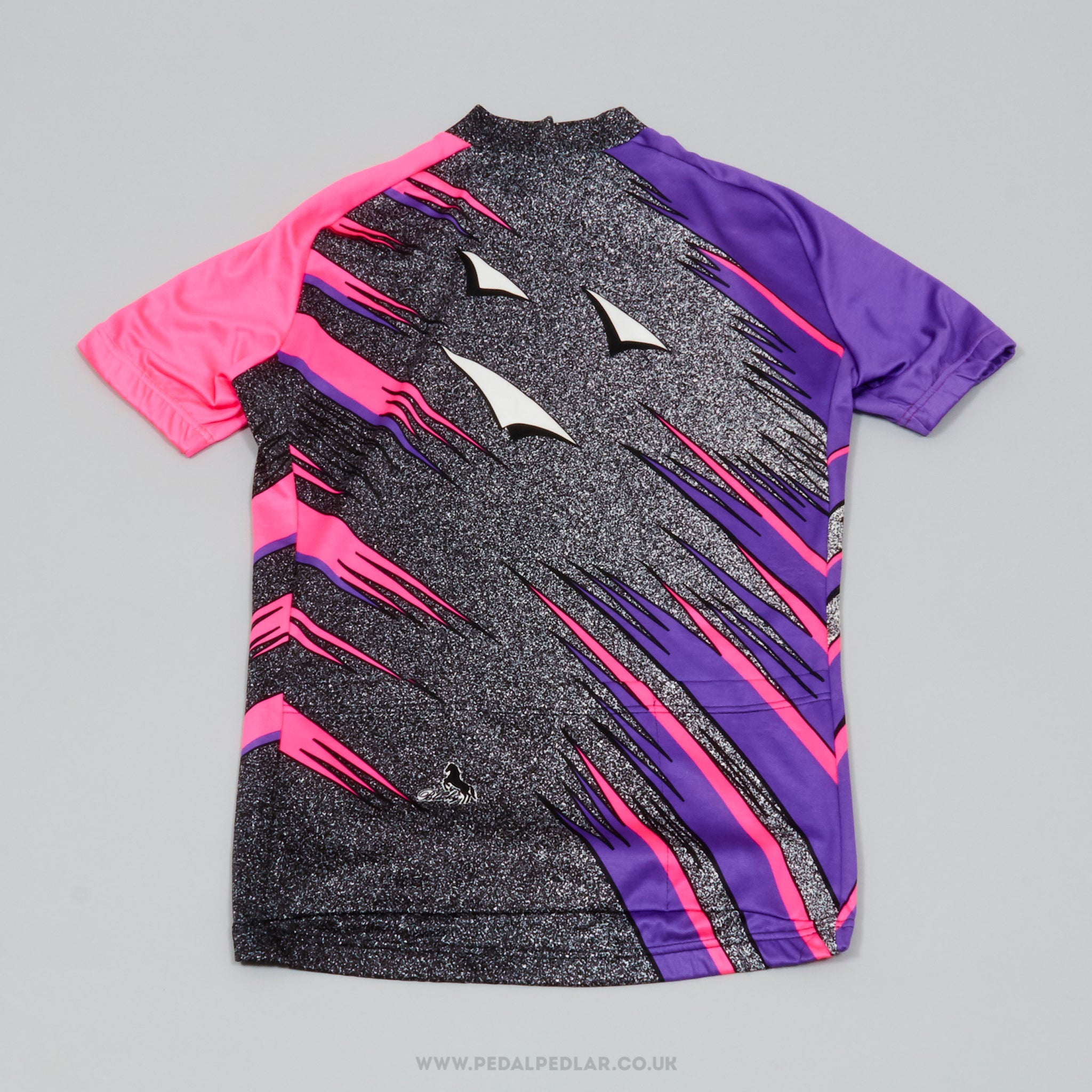 Blacky Purple, Pink & Black Small Vintage Cycling Jersey - Pedal Pedlar - Clothing For Sale