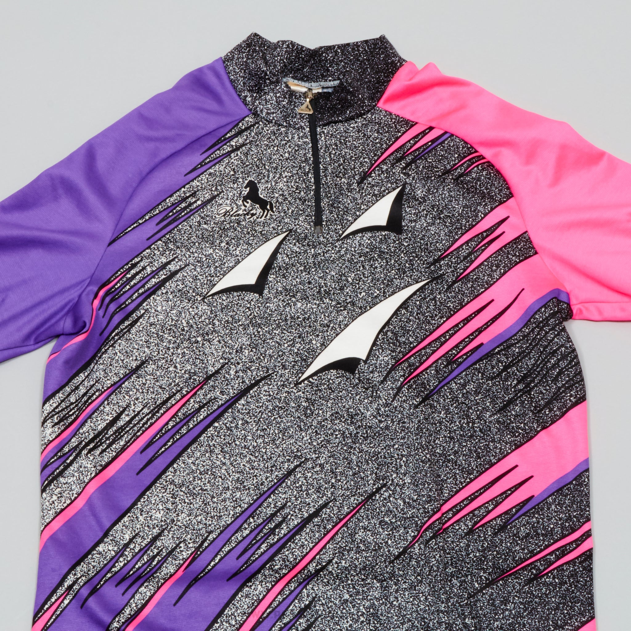 Blacky Purple, Pink & Black Small Vintage Cycling Jersey - Pedal Pedlar - Clothing For Sale