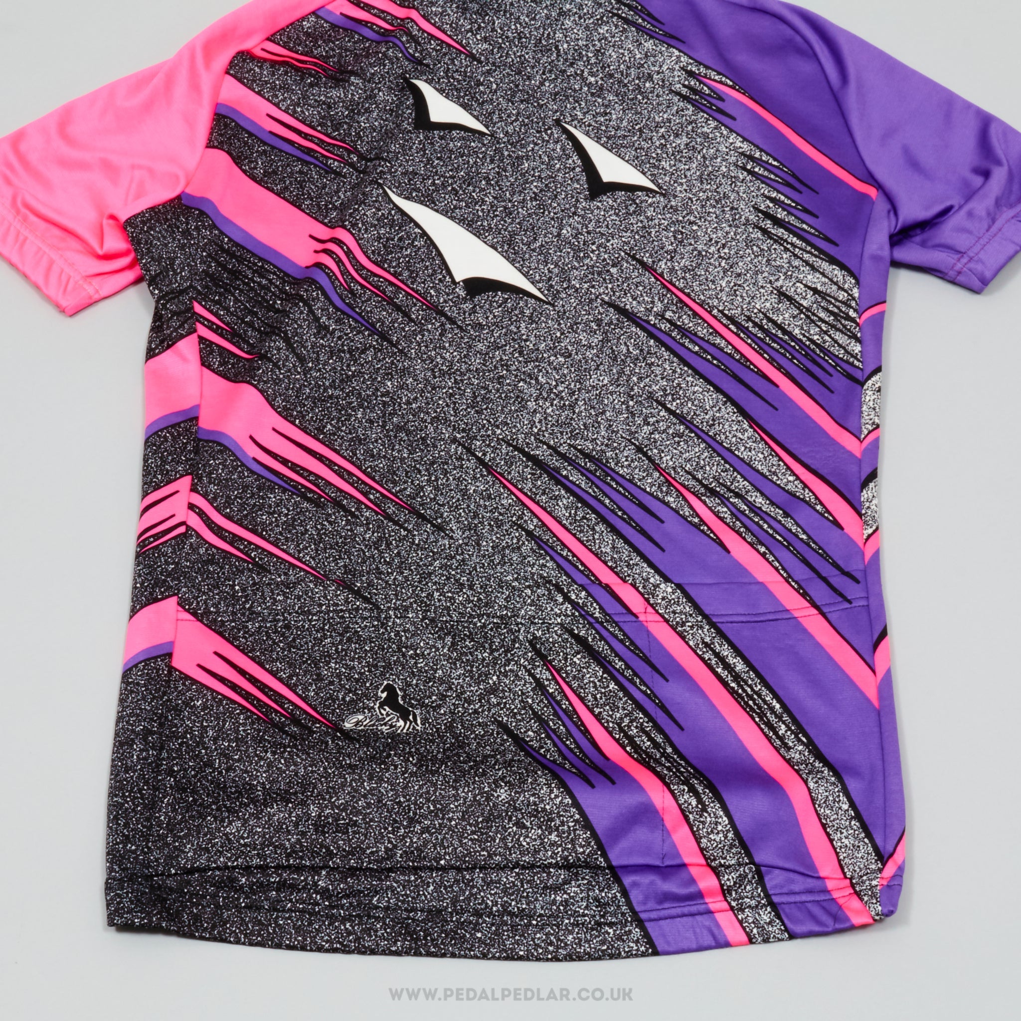 Blacky Purple, Pink & Black Small Vintage Cycling Jersey - Pedal Pedlar - Clothing For Sale
