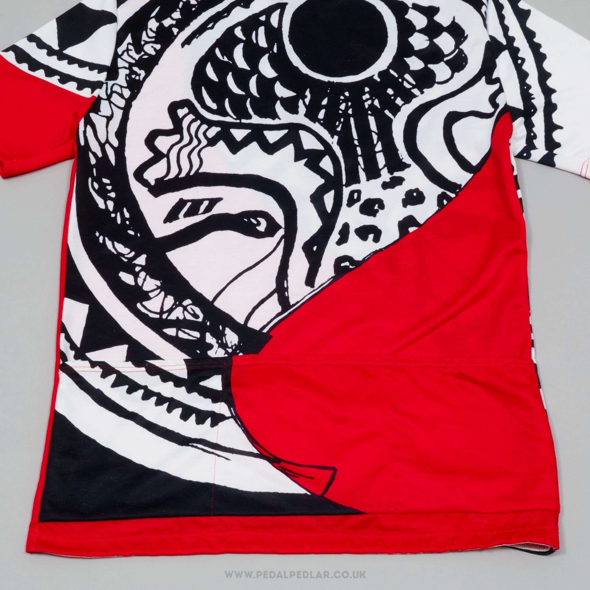 Loffler Red, Black & White Pattern Medium Vintage Cycling Jersey - Pedal Pedlar - Clothing For Sale