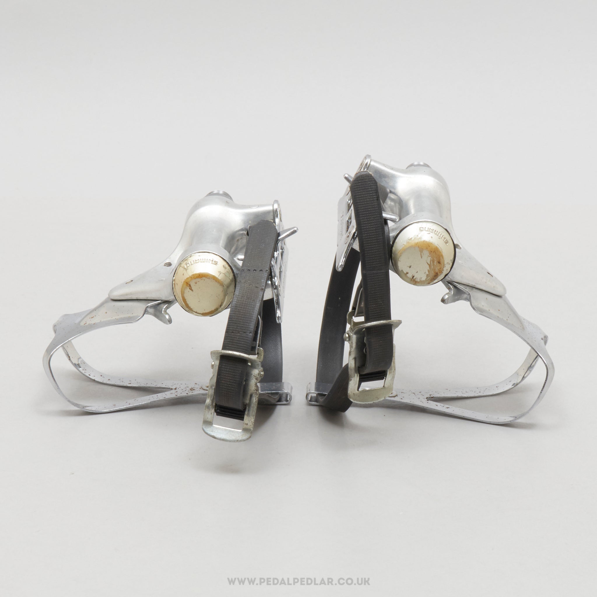 Shimano 600 (PD-6207) w) Clips & Straps Vintage Aero Road Pedals - Pedal Pedlar - Bike Parts For Sale