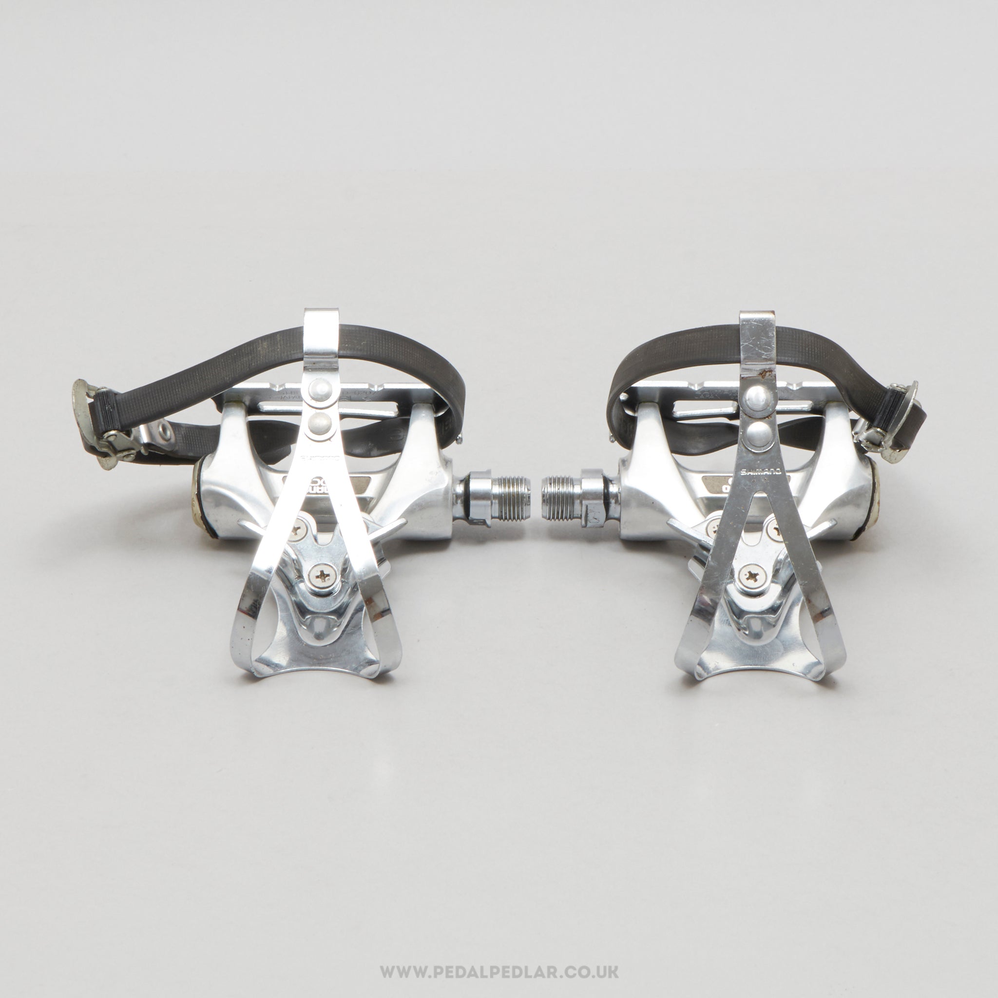 Shimano 600 (PD-6207) w) Clips & Straps Vintage Aero Road Pedals - Pedal Pedlar - Bike Parts For Sale