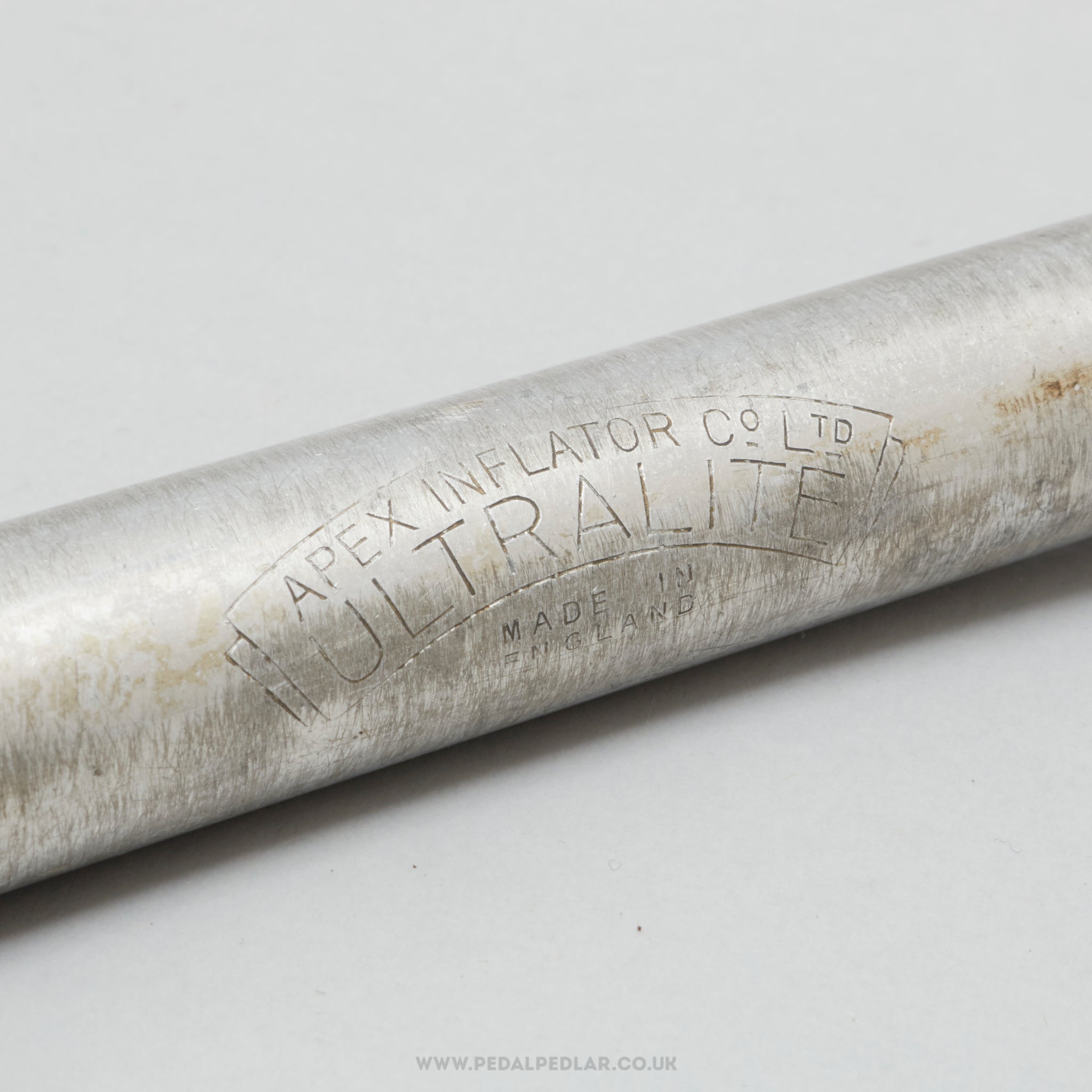 Apex Inflator Co Ltd Ultralite Vintage Silver 50 - 52 cm Frame Peg Fit Bike Pump - Pedal Pedlar - Cycle Accessories For Sale