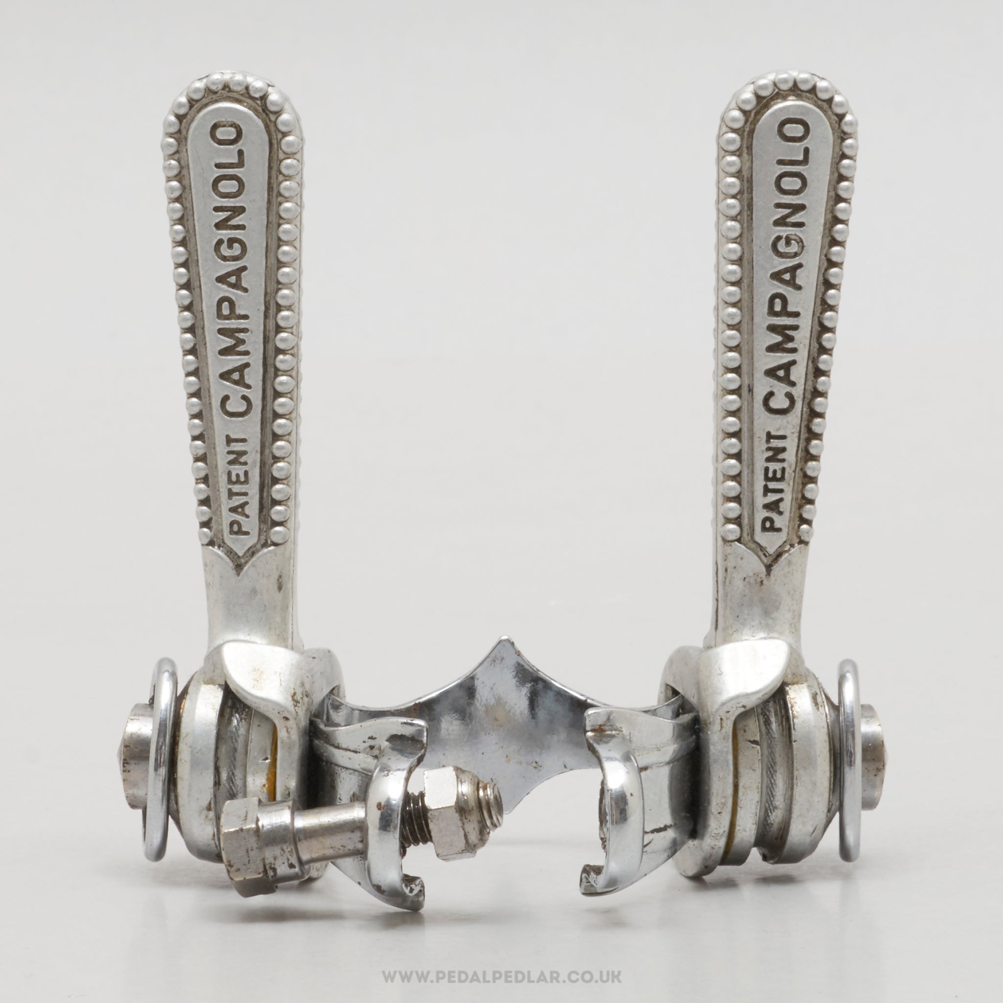 Campagnolo Nuovo/Super Record (1014) Later Version Vintage Clamp-On Downtube Shifters - Pedal Pedlar - Bike Parts For Sale