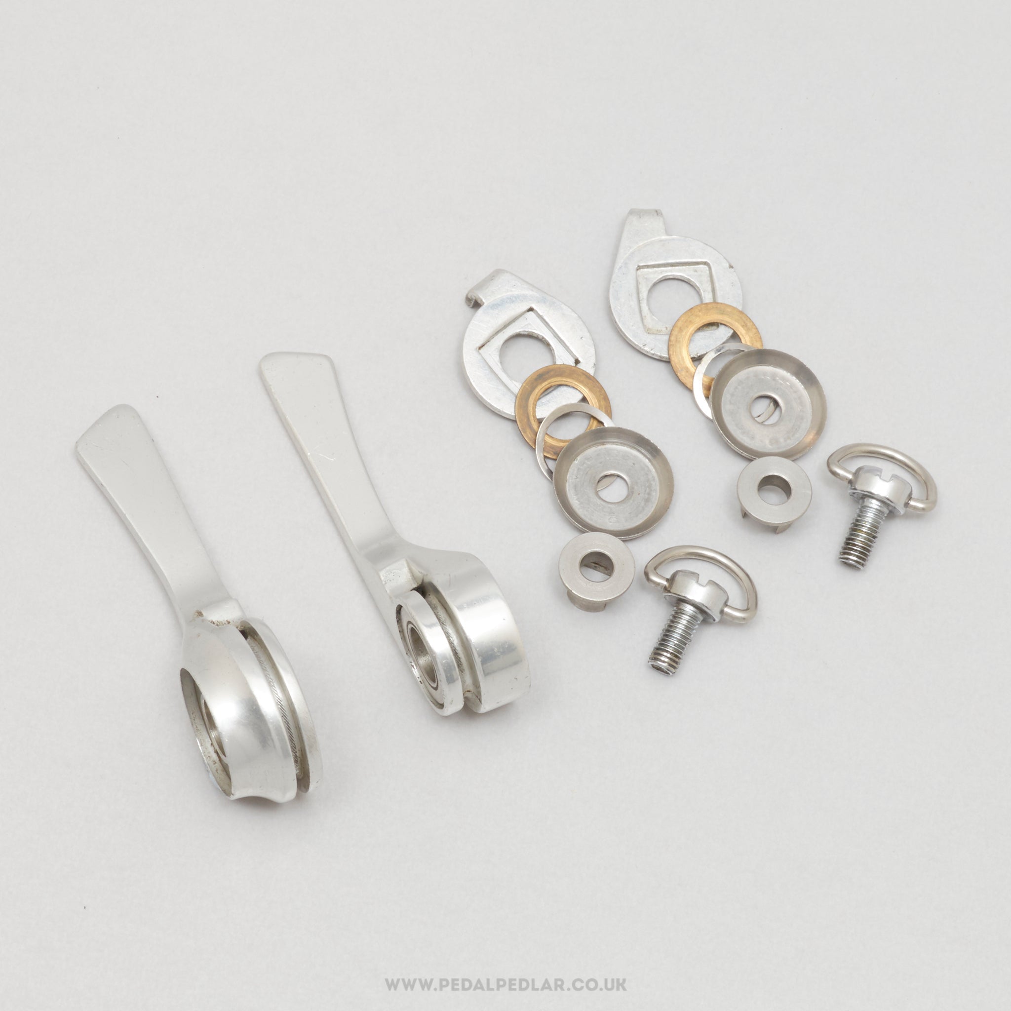 Campagnolo C-Record (A271) 2nd Gen 'Doppler' Retro-Friction Vintage Braze-On Downtube Shifters - Pedal Pedlar - Bike Parts For Sale