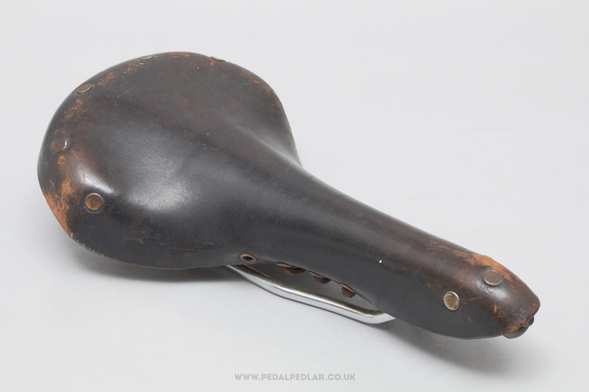 Unbranded Swallow Style Laced Vintage Dark Brown Leather Saddle - Pedal Pedlar - Bike Parts For Sale