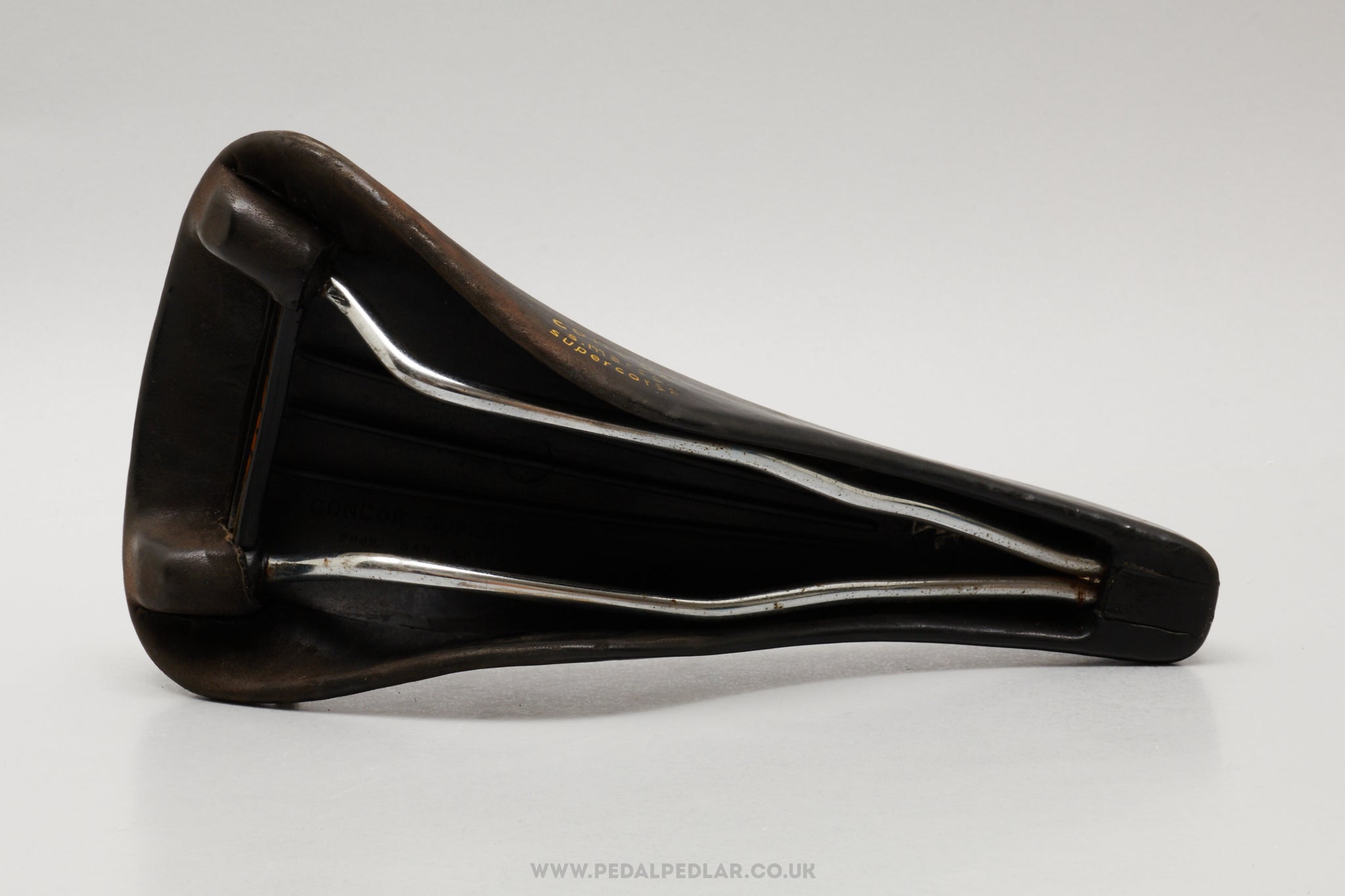 Selle San Marco Concor Supercorsa Vintage Black Leather Saddle - Pedal Pedlar - Bike Parts For Sale