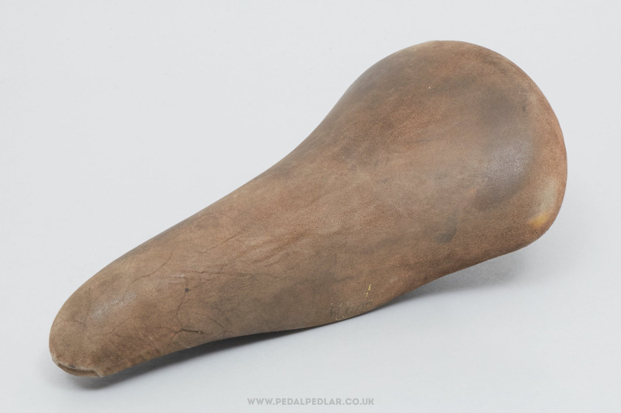 Vintage Chesini Branded Brown Leather Saddle - Pedal Pedlar - Bike Parts For Sale