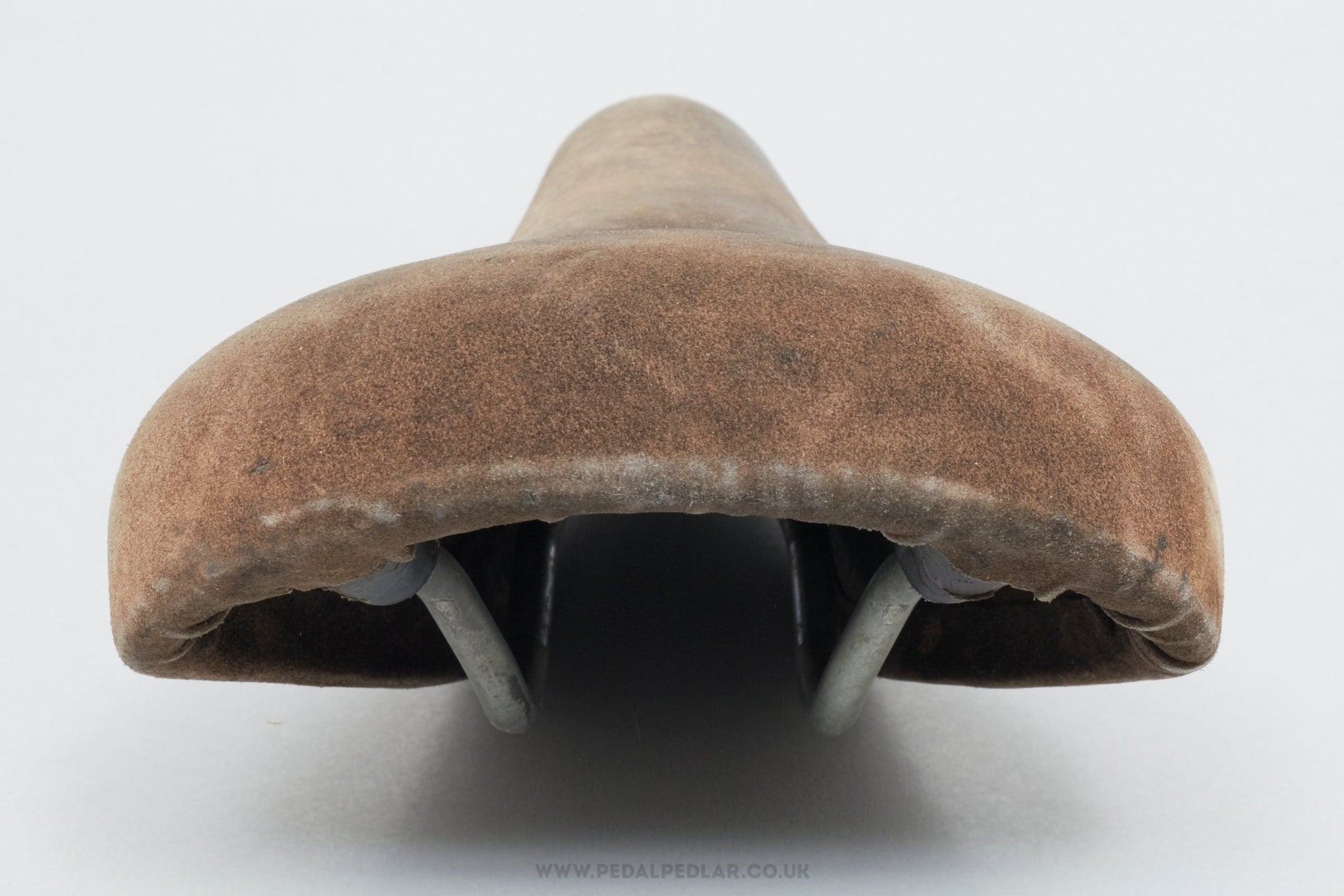 Vintage Chesini Branded Brown Leather Saddle - Pedal Pedlar - Bike Parts For Sale