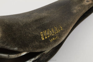 Selle Italia Sprint Vintage Black Leather Saddle - Pedal Pedlar - Bike Parts For Sale