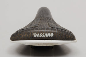 Selle Bassano Vuelta Airline Classic Black / White Leather Saddle - Pedal Pedlar - Bike Parts For Sale