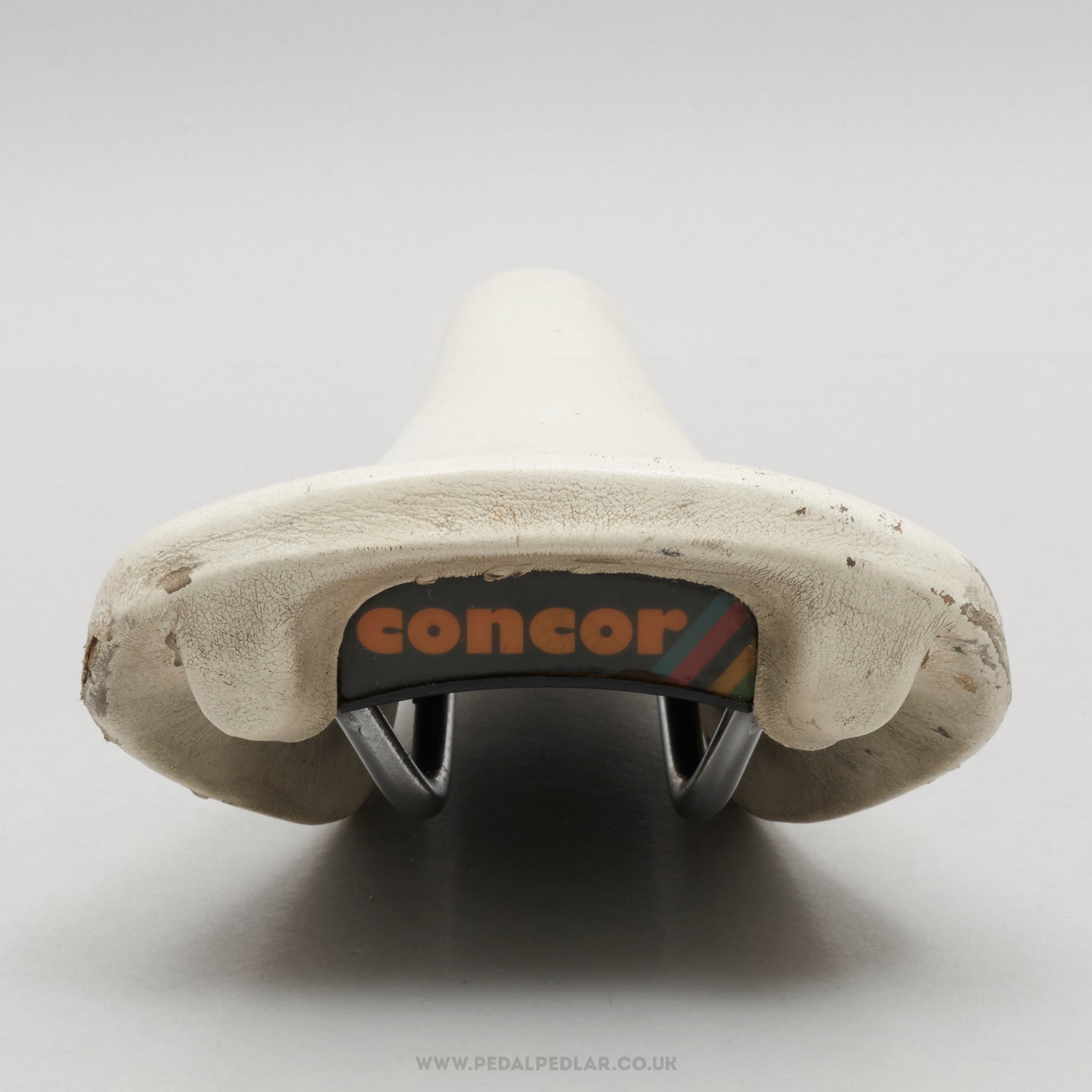Selle San Marco Concor Supercorsa Confort Vintage White Leather Saddle - Pedal Pedlar - Bike Parts For Sale
