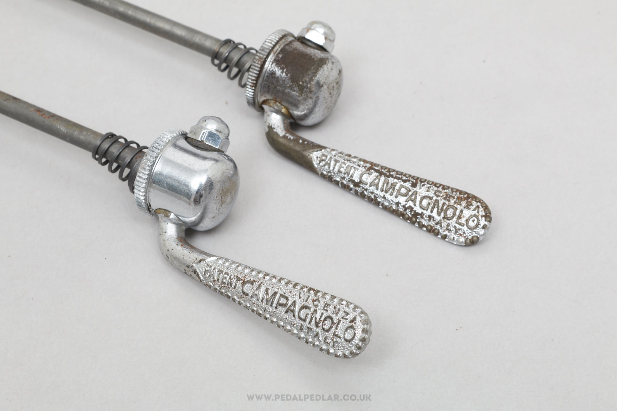 Campagnolo Record / Gran Sport 'Open C' (1001/3 / 1006/8) Vintage Quick Release Skewers - Pedal Pedlar - Bike Parts For Sale