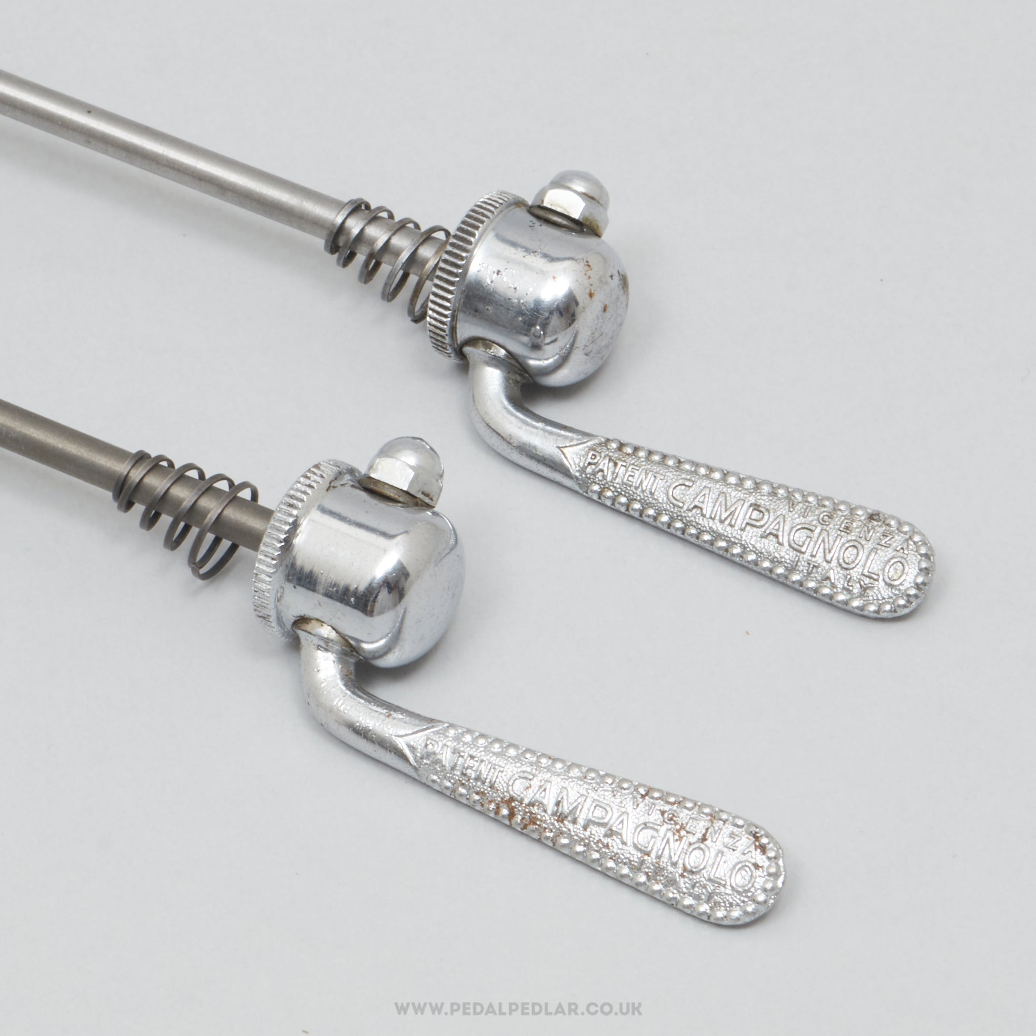 Campagnolo Record / Gran Sport (1001/3 / 1006/8) Open C Vintage Quick Release Skewers - Pedal Pedlar - Bike Parts For Sale