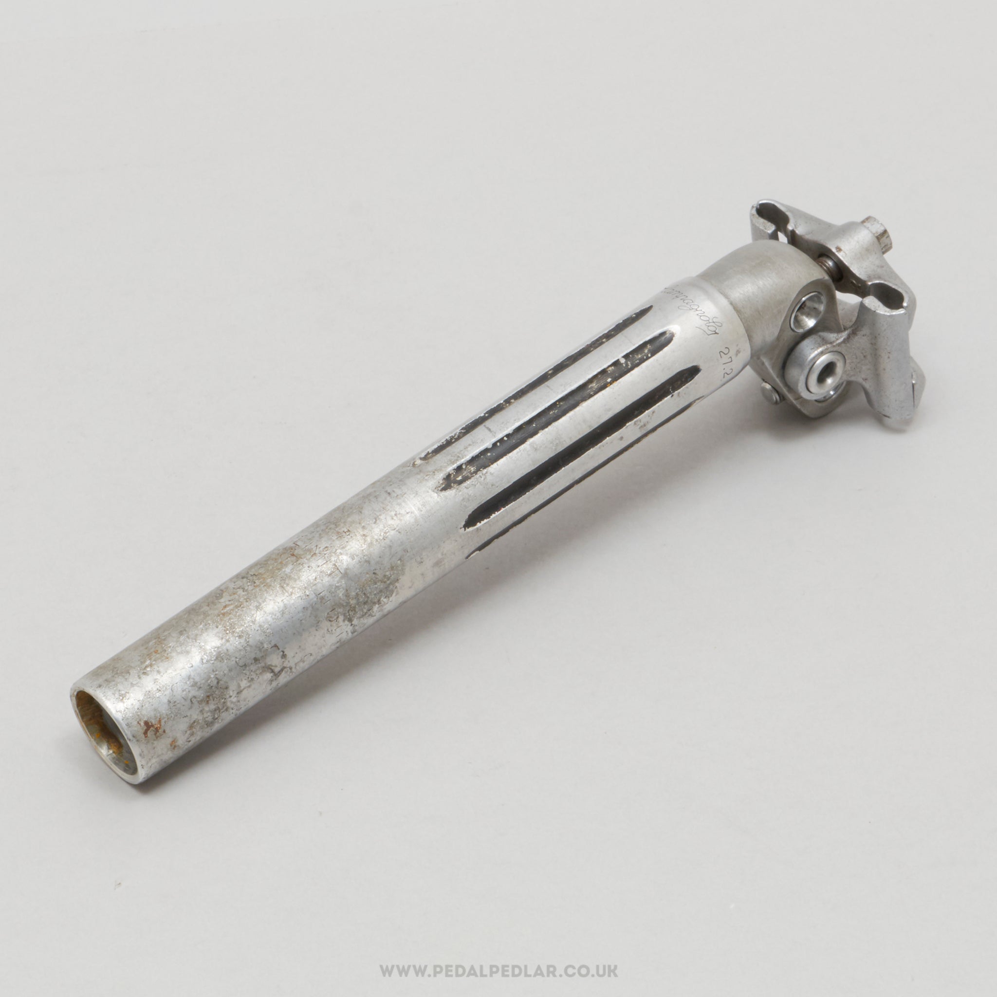 Campagnolo Nuovo Super Record (4051) Twin Bolt Fluted 1st Gen Vintage 27.2 mm Seatpost - Pedal Pedlar - Bike Parts For Sale