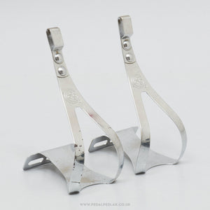 Colnago Chrome Size M Vintage Steel Toe Clips - Pedal Pedlar - Bike Parts For Sale