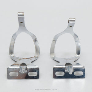 Campagnolo 50th Anniversary c.1983 Size L Vintage Steel Toe Clips - Pedal Pedlar - Bike Parts For Sale