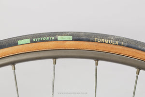 Vittoria Formula 1 Black/Skin Vintage 700c/28" x 23 mm Tubular Tyres - Pedal Pedlar - Bike Parts For Sale
