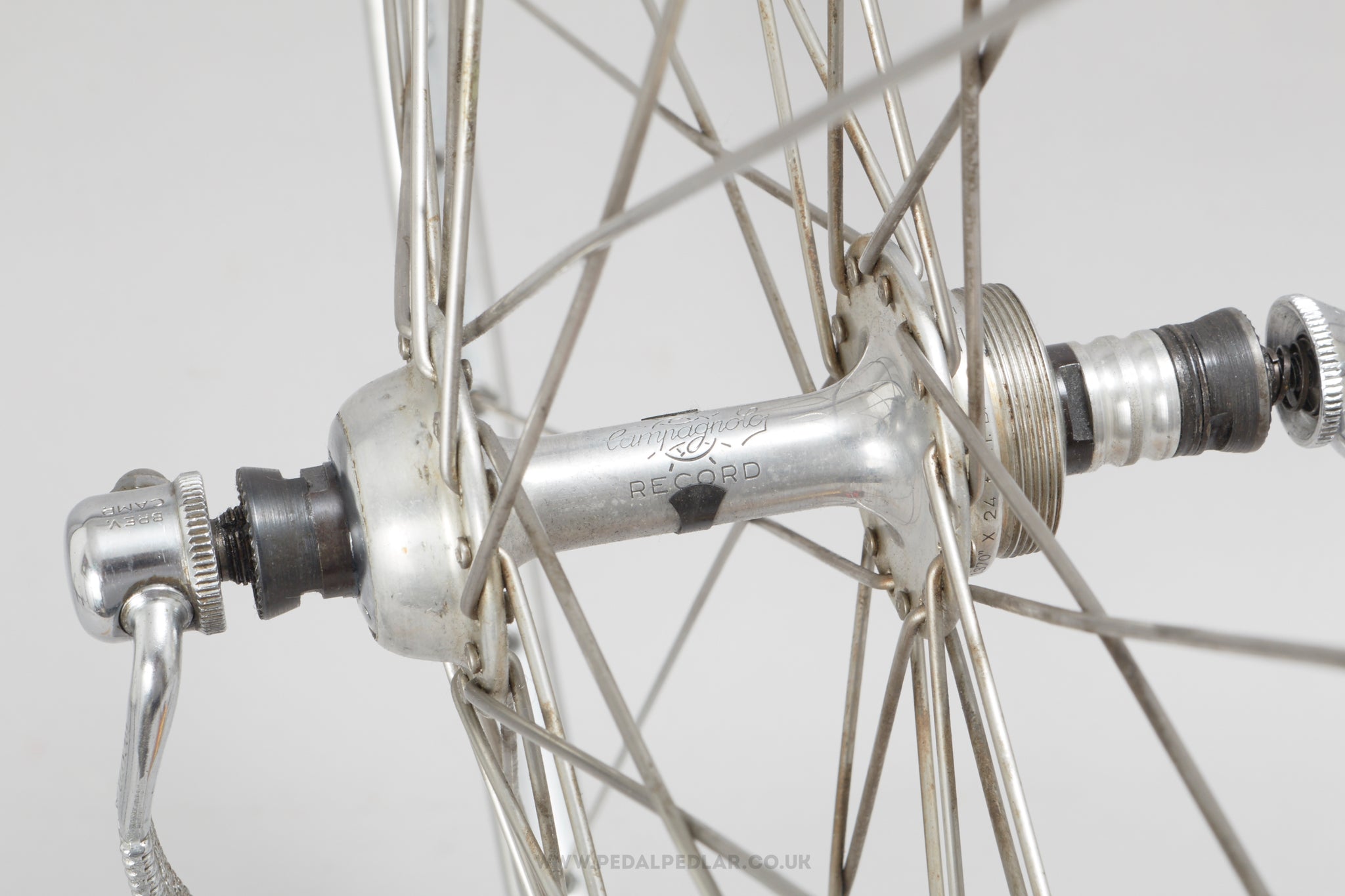 Campagnolo Nuovo/Super Record (1034) / Mavic Monthlery Pro Vintage Tubular Road Wheels - Pedal Pedlar - Bicycle Wheels For Sale