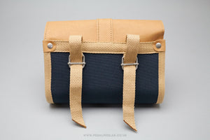 Basil Portland 0.5L Navy Blue/Brown Cotton Saddle Bag - Pedal Pedlar
 - 3