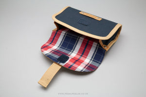 Basil Portland 0.5L Navy Blue/Brown Cotton Saddle Bag - Pedal Pedlar
 - 2