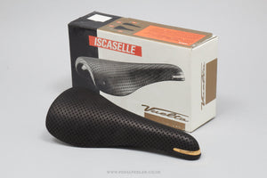 Iscaselle Vuelta c.1992 NOS/NIB Classic Black Suede Leather Saddle - Pedal Pedlar - Buy New Old Stock Bike Parts
