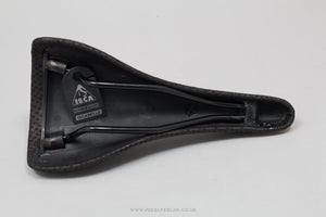 Iscaselle Vuelta c.1992 NOS/NIB Classic Black Suede Leather Saddle - Pedal Pedlar - Buy New Old Stock Bike Parts